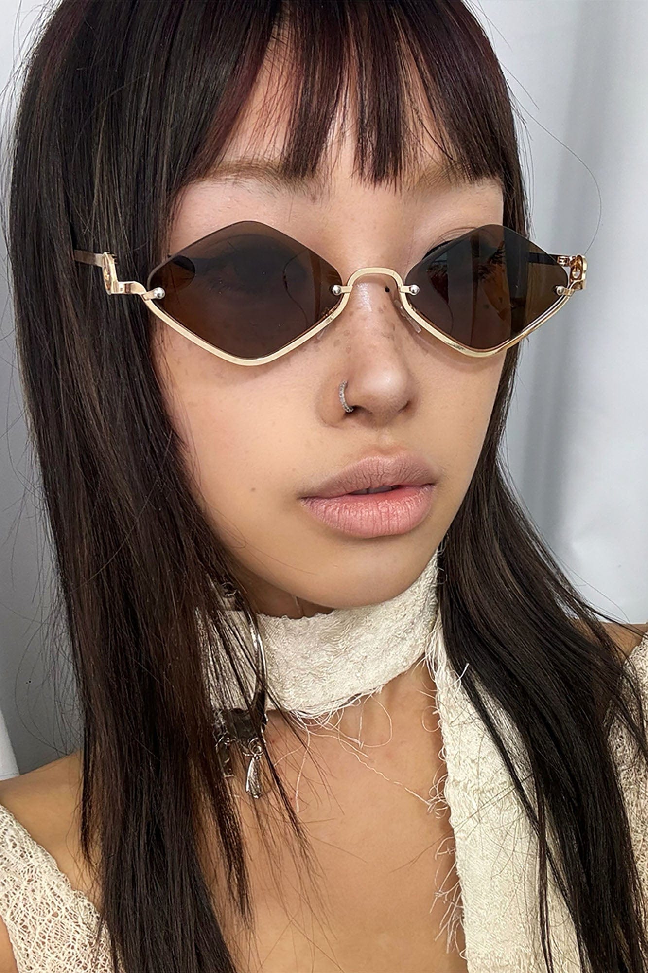 DAMAGE ASIA Diamond Half-Rim Sunglasses, premium urban and streetwear designers apparel on PROJECTISR.com, DAMAGE ASIA