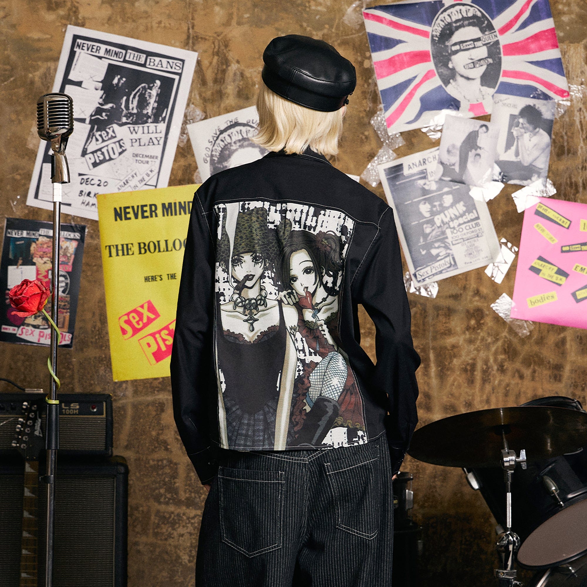 DONSMOKE × NANA Contrast-Stitch Graphic Paneled Shirt