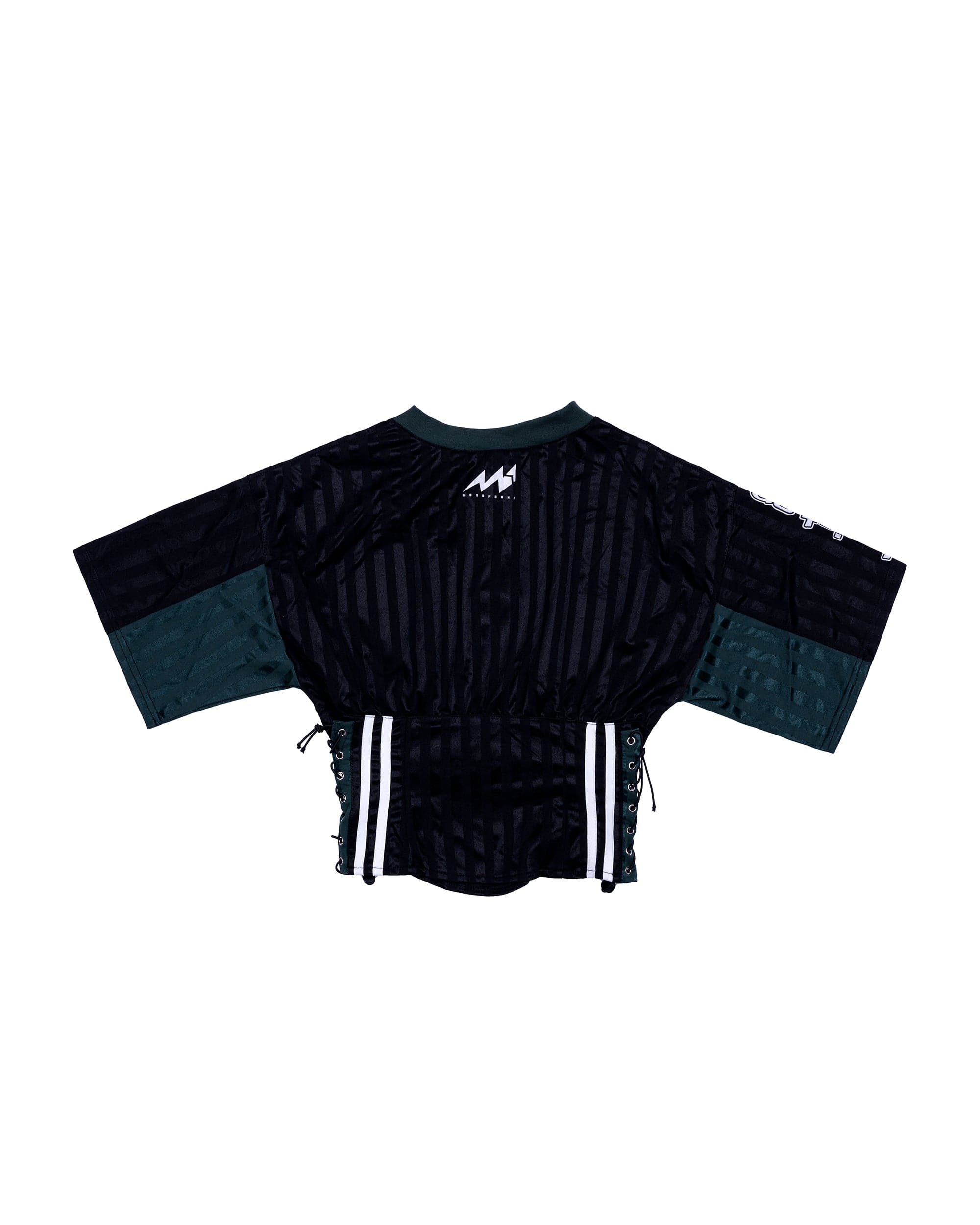 MOGONGSHE Varsity Lace-Up Waist Cropped Jersey