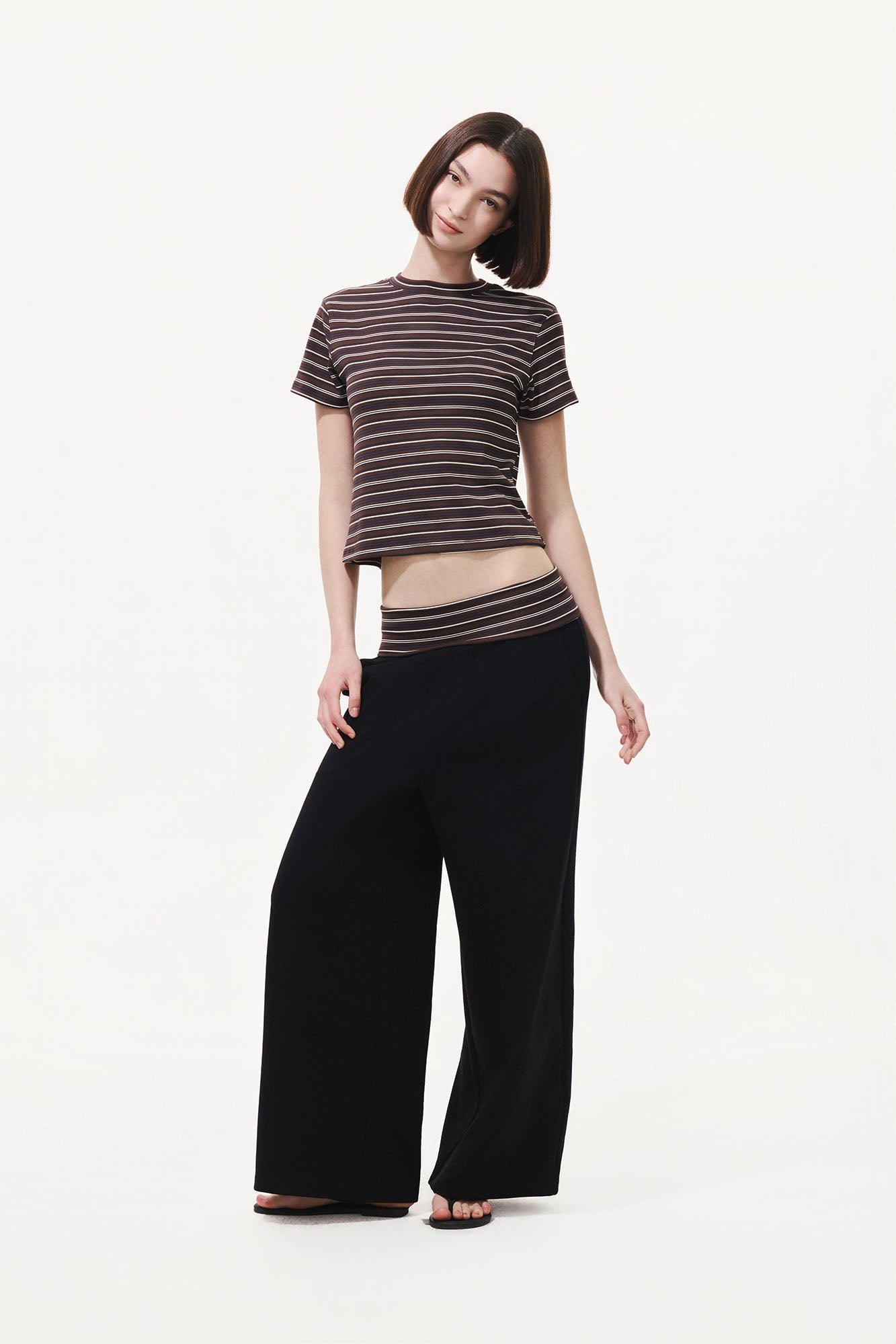 ARTIFICIAL WORLD Striped Tencel-Silk Tee