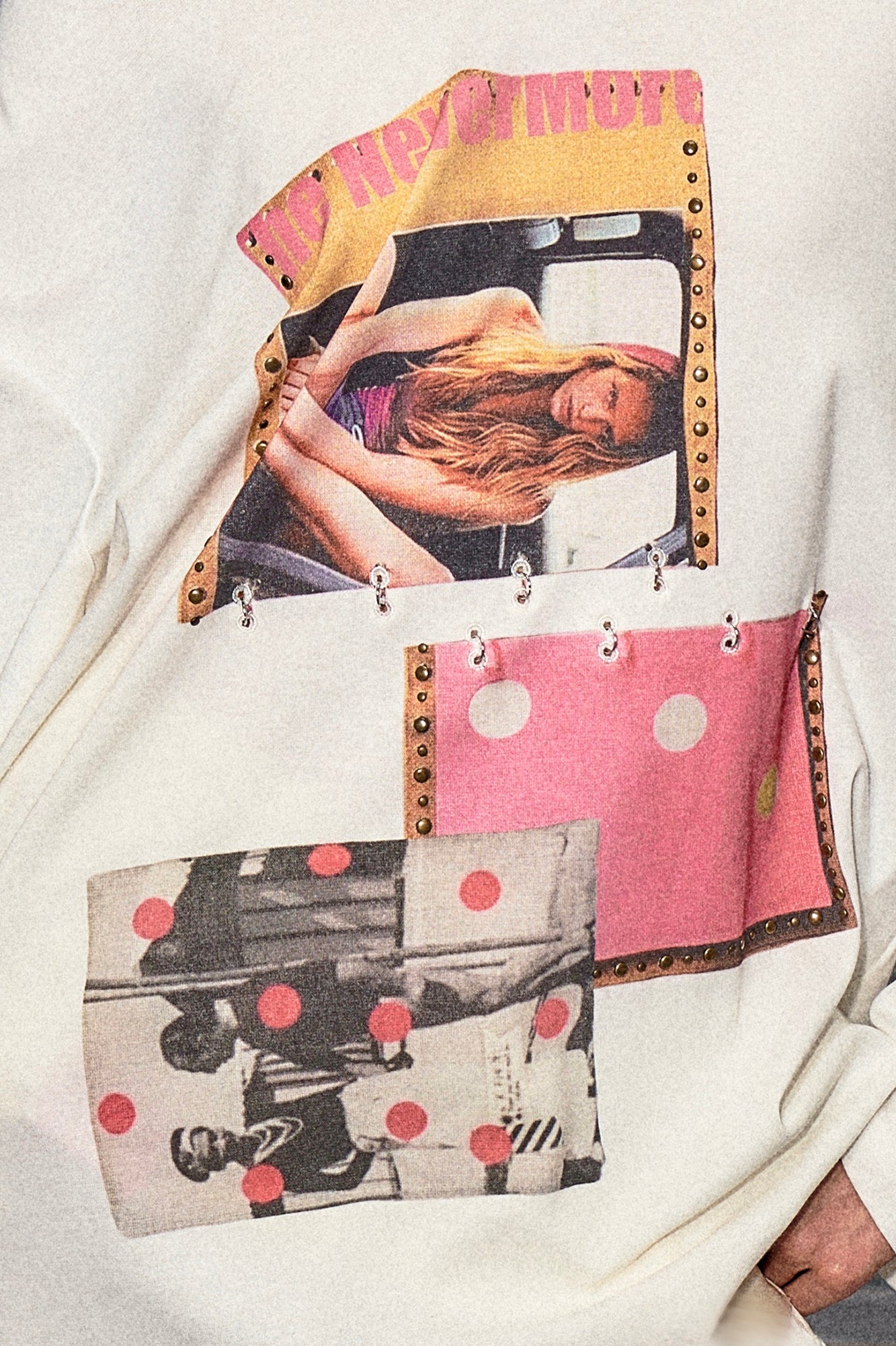 THE NEVERMORE Collage Graphic Oversized Long-Sleeve Tee