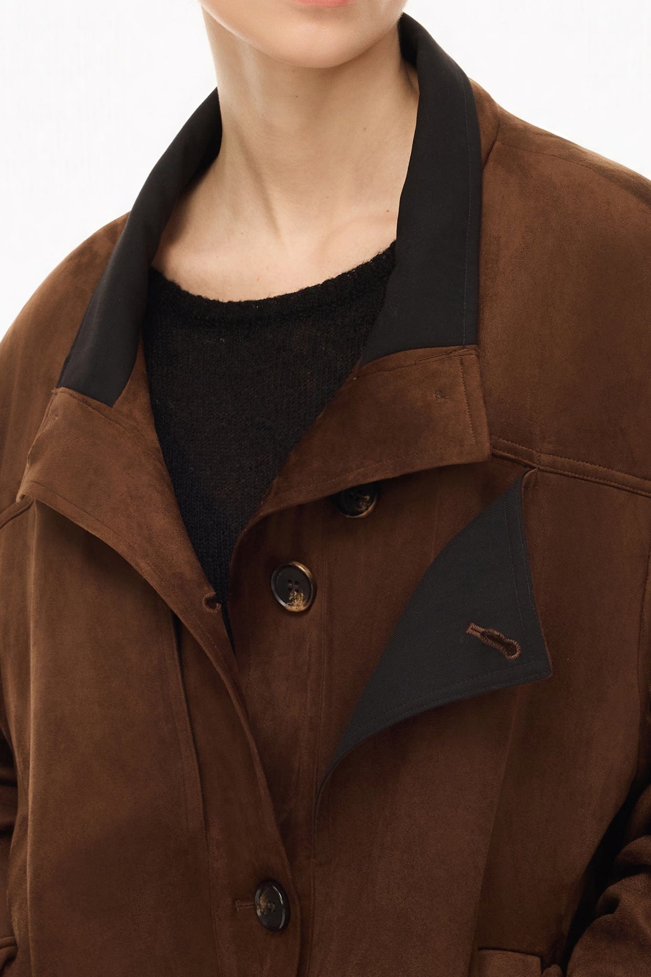 ARTIFICIAL WORLD Faux Suede Belted Jacket