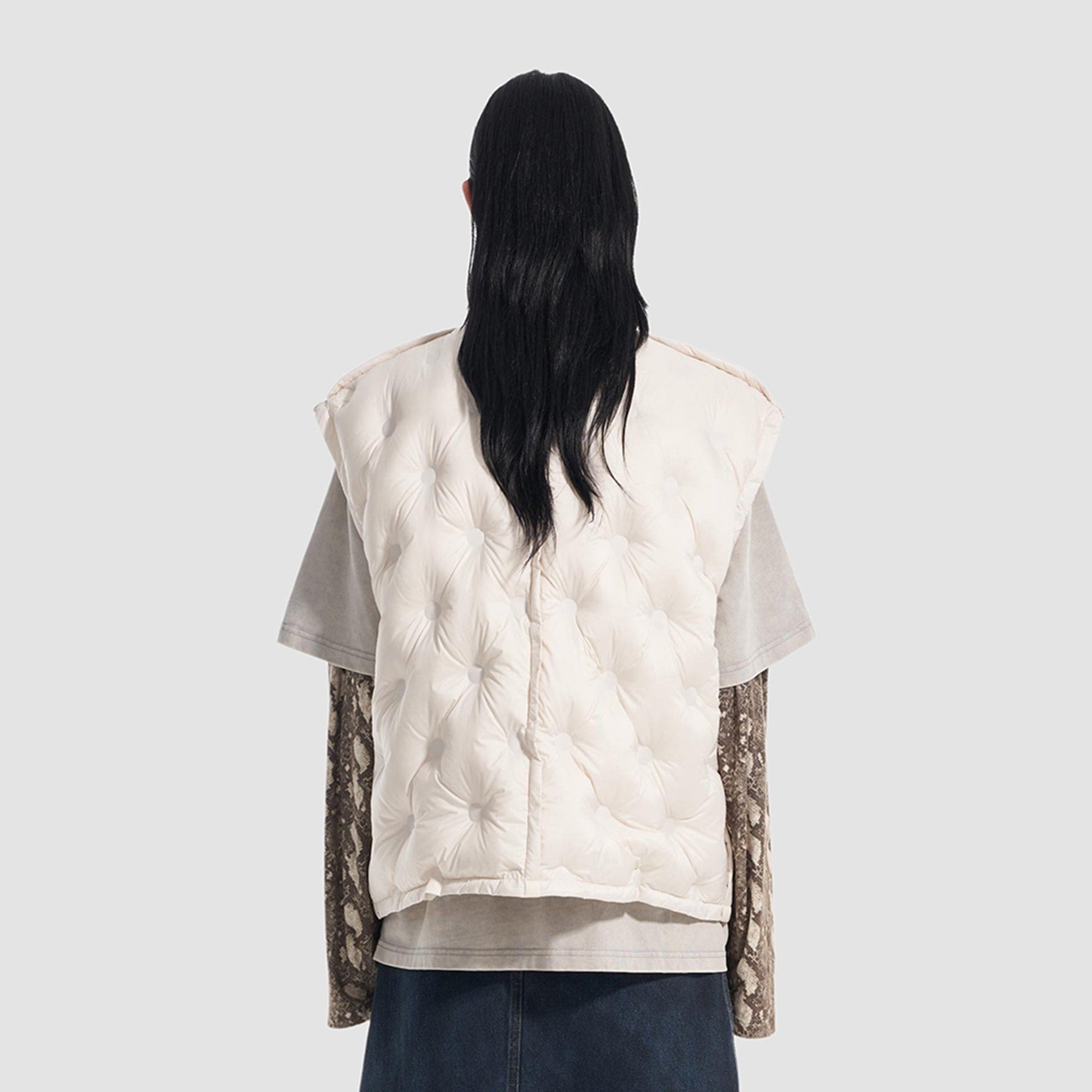 VANN VALRENCE Bubble-Quilted High-Neck Down Vest