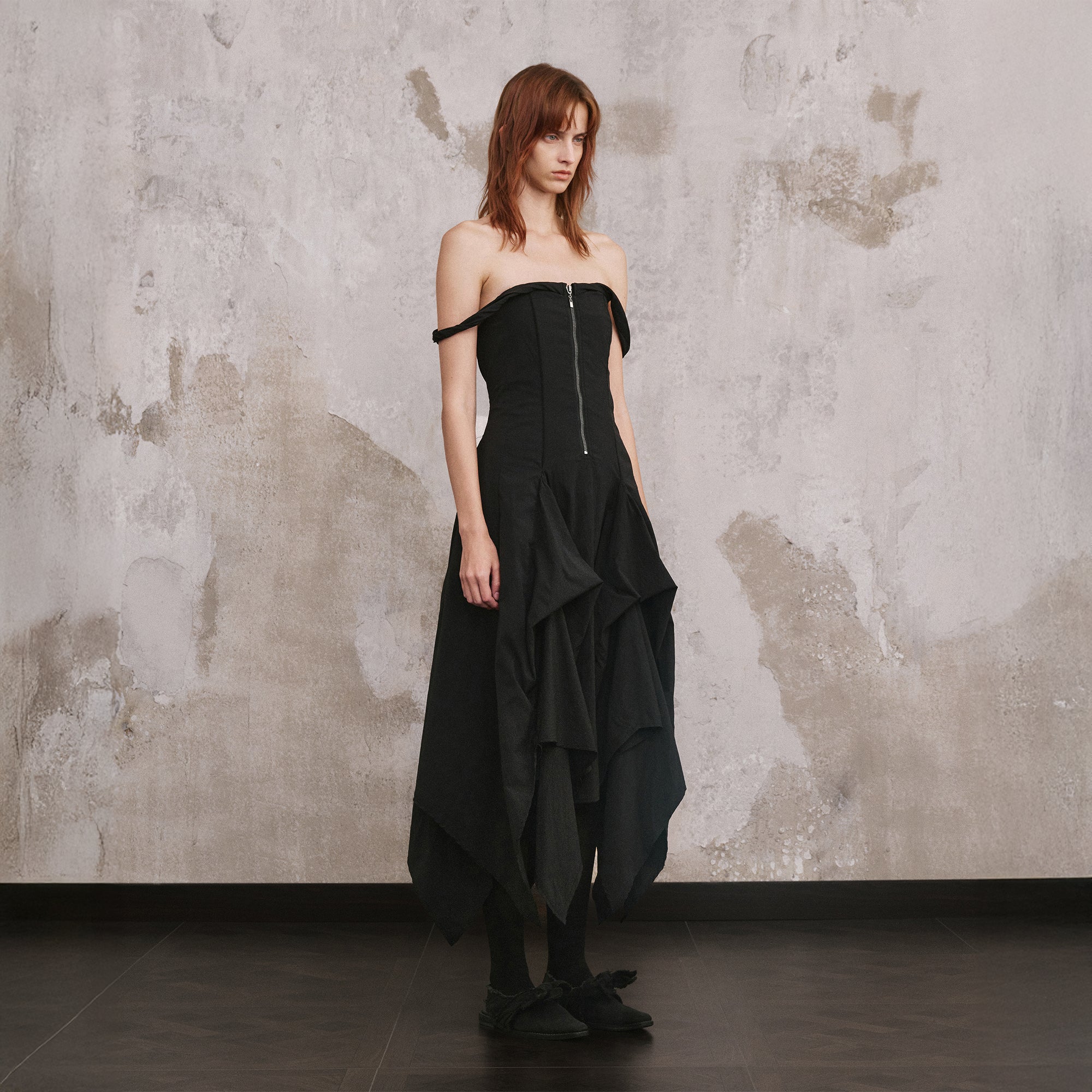 ILNya Nieternite Nifutur Twisted Strap Layered Corset Maxi Dress