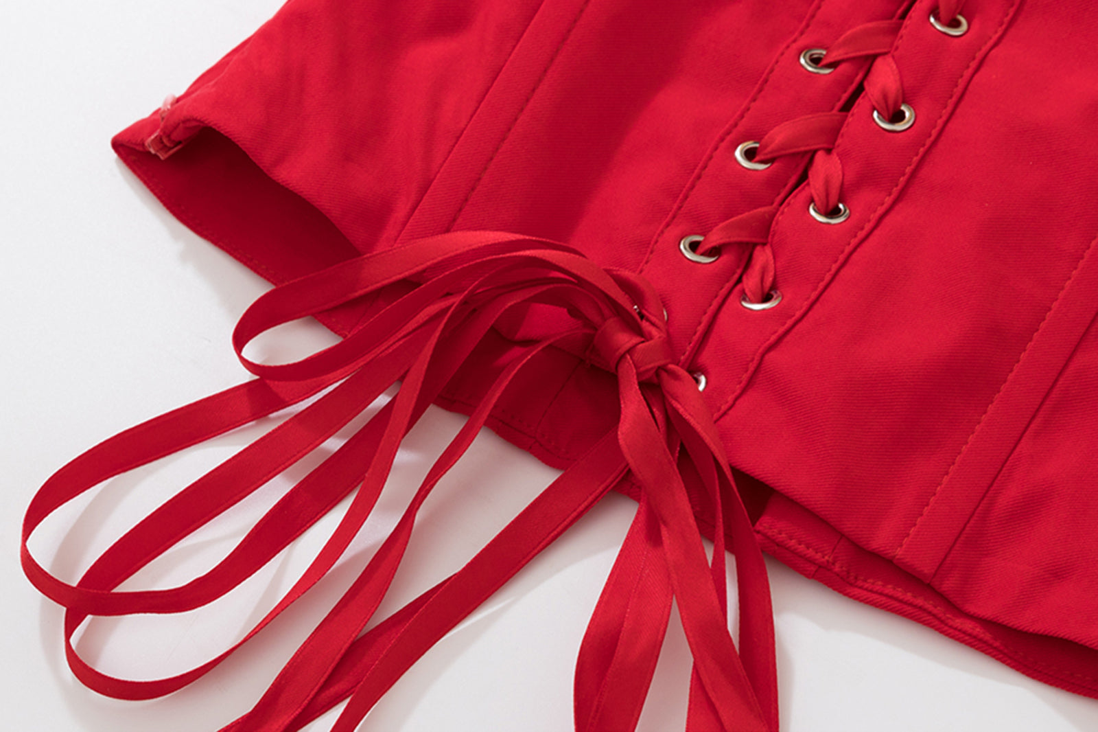 AE30 SAINT Rivets Lace-Up Corset Tube Top