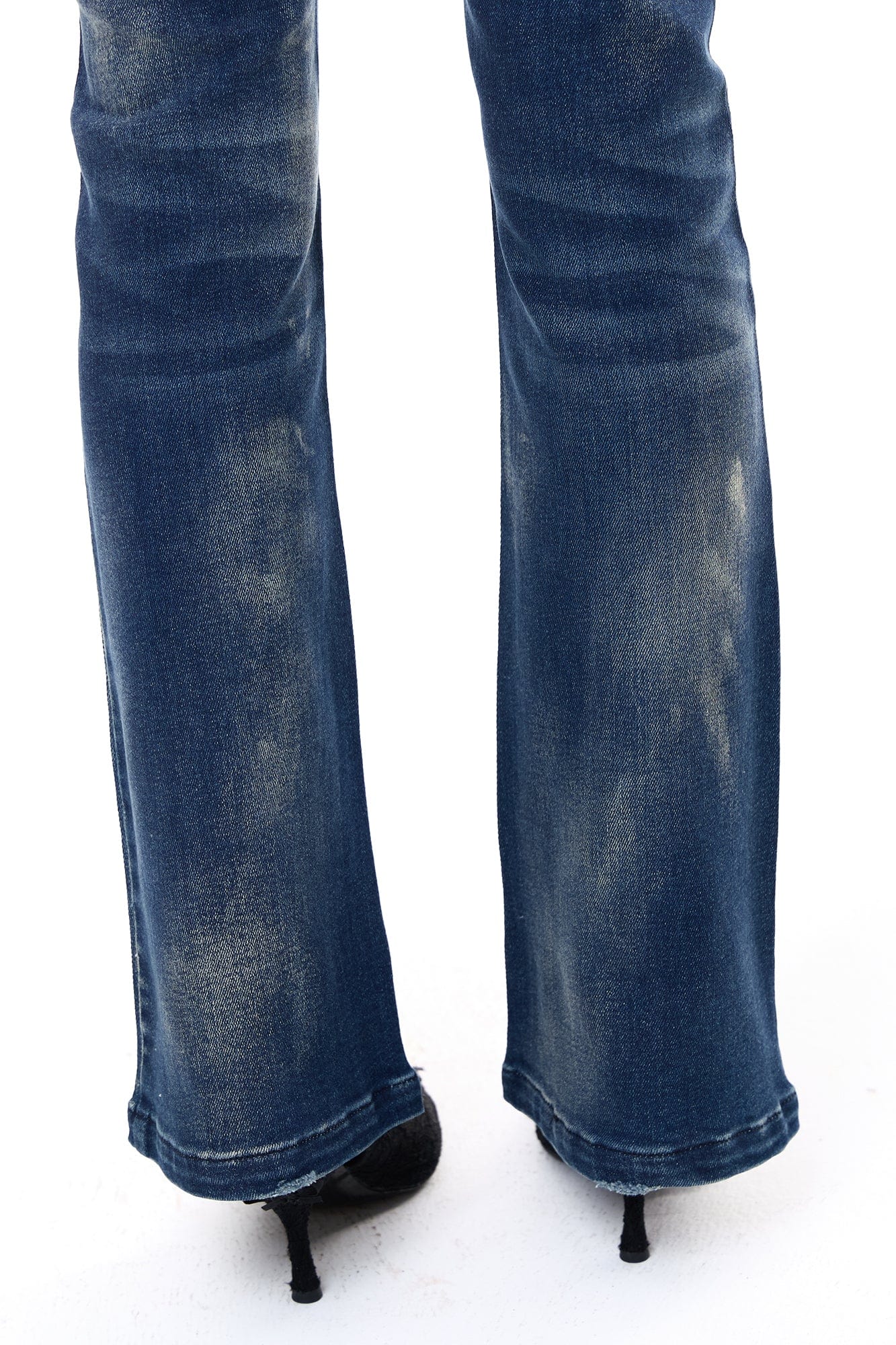 FAYCHUI Hip Pad Diamond Letter Jeans