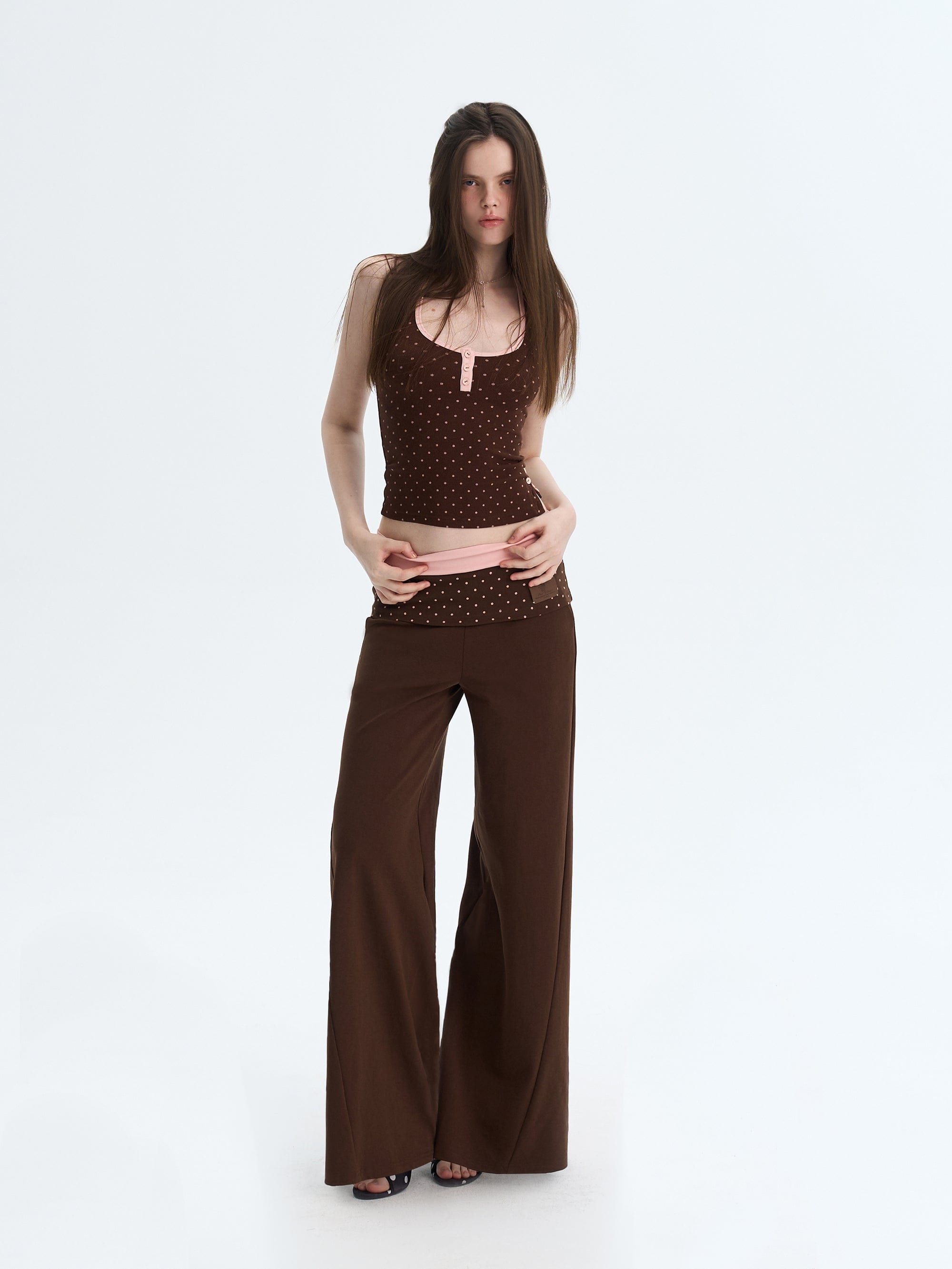 THE NEVERMORE Micro-Polka Henley Tank & Shrug Set