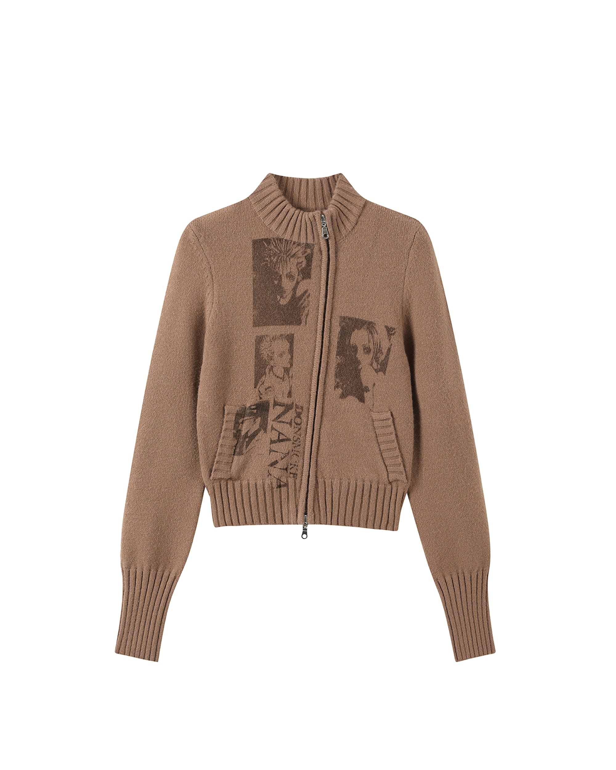 DONSMOKE × NANA Asymmetrical Zip-Up Sweater