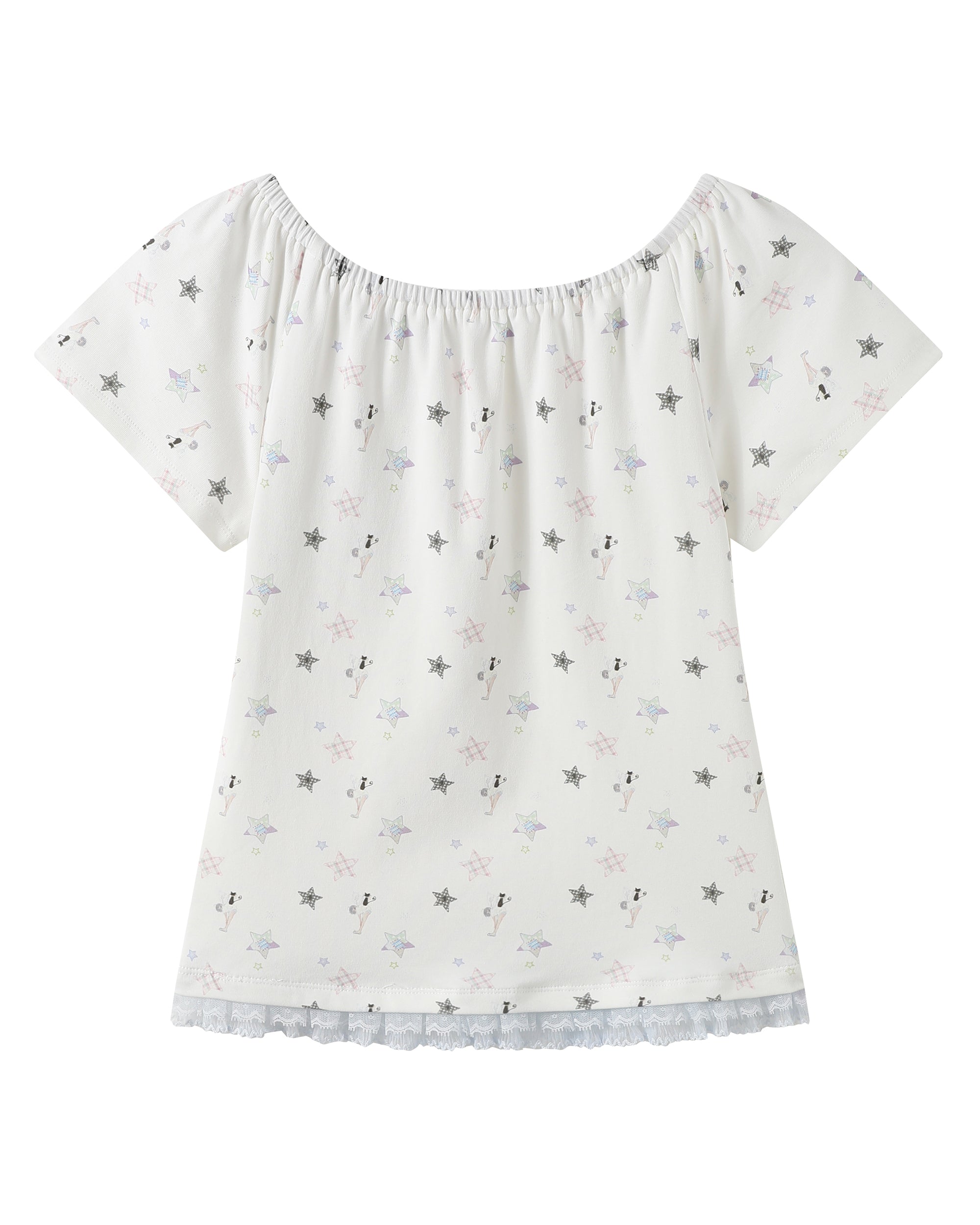 HAVE A MEAL × Congming Star Lace-Trim Tee