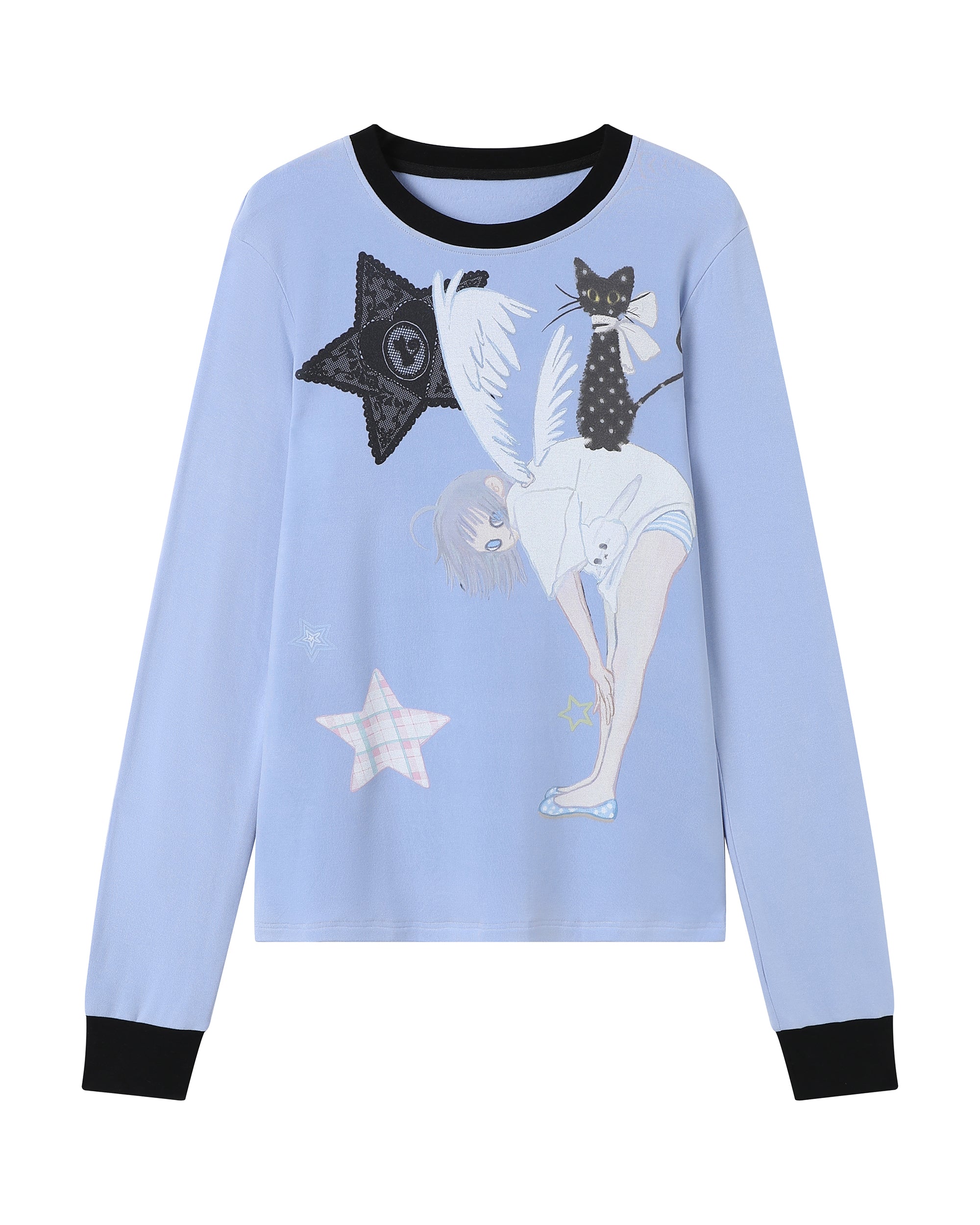 HAVEAMEAL x Congming Retro Illustrated Fleece Long Sleeve Tee