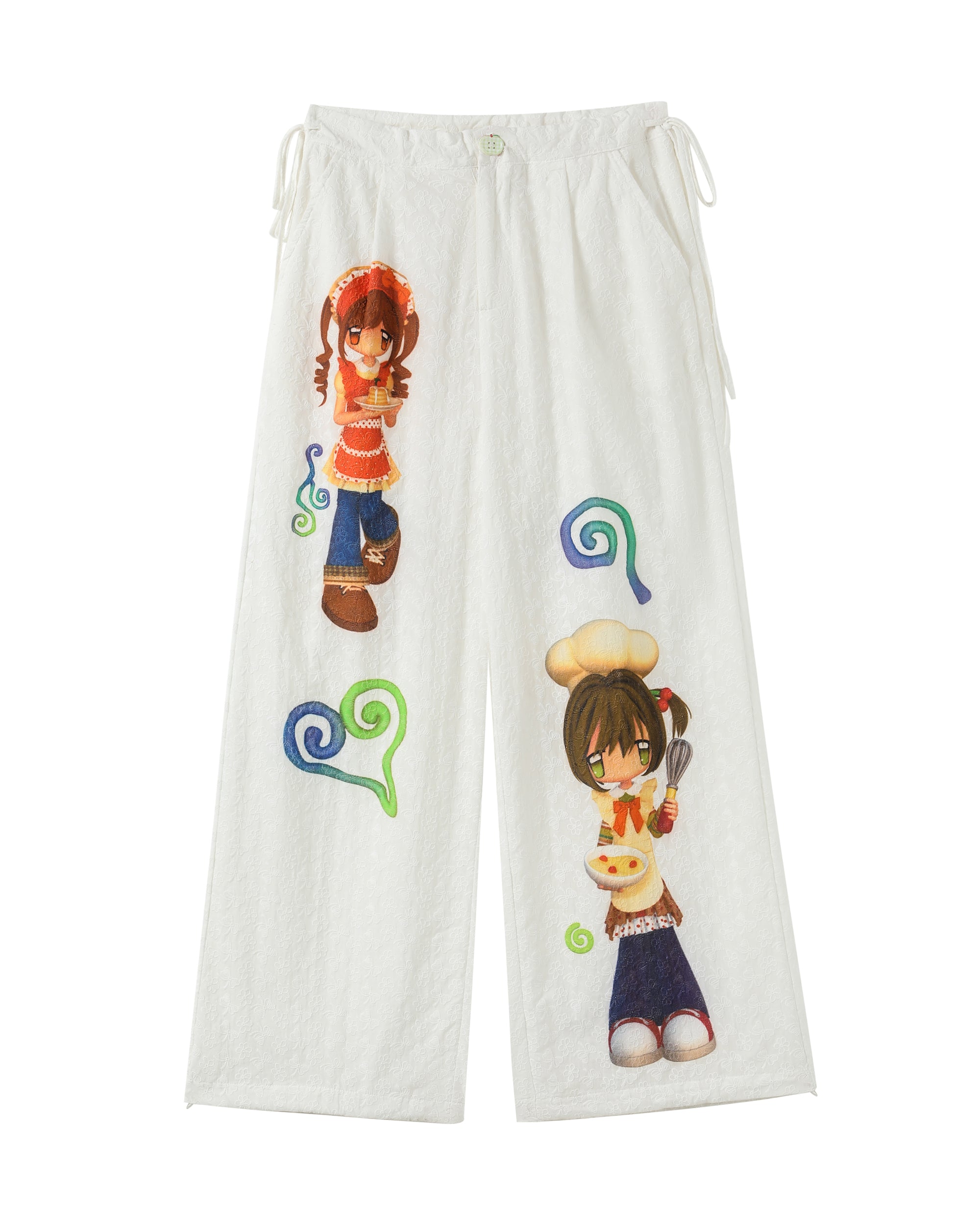 HAVE A MEAL x Caramel Cartoon Graphics Detachable Skirt Pants