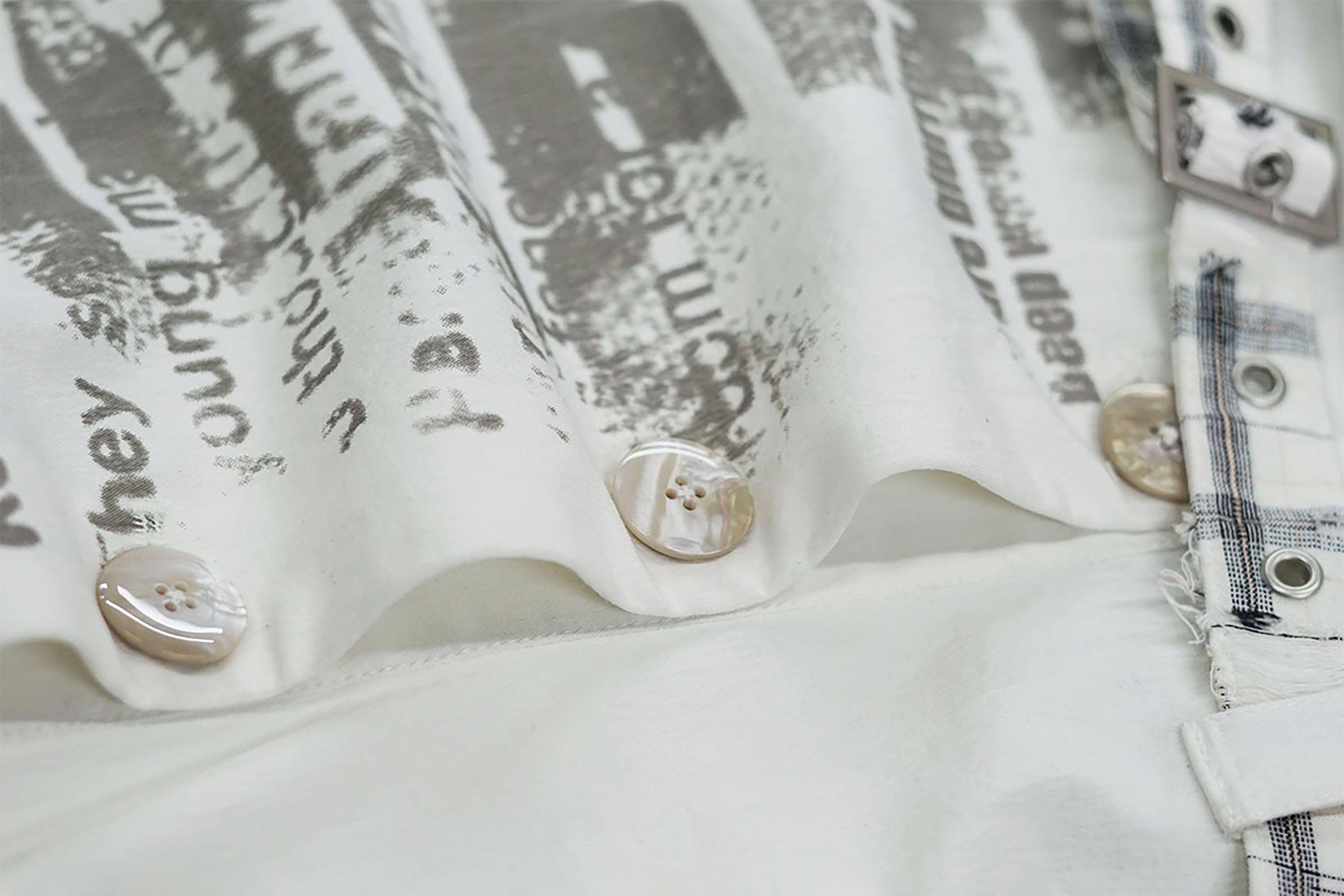 CESTNOUS Plaid Panel Graffiti Ruched Tube Dress