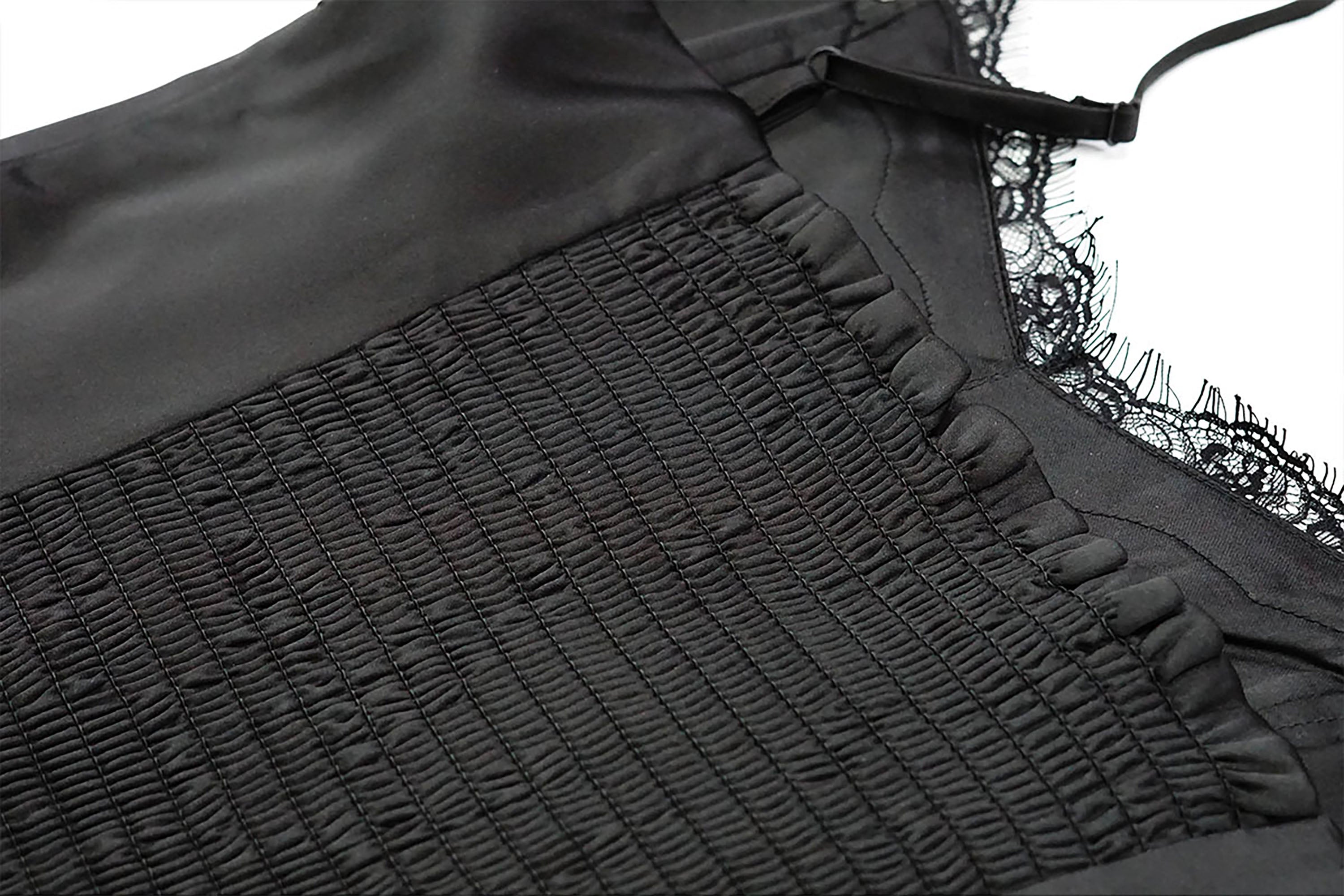 CESTNOUS Asymmetrical Lace Trim Graphic Slip Dress