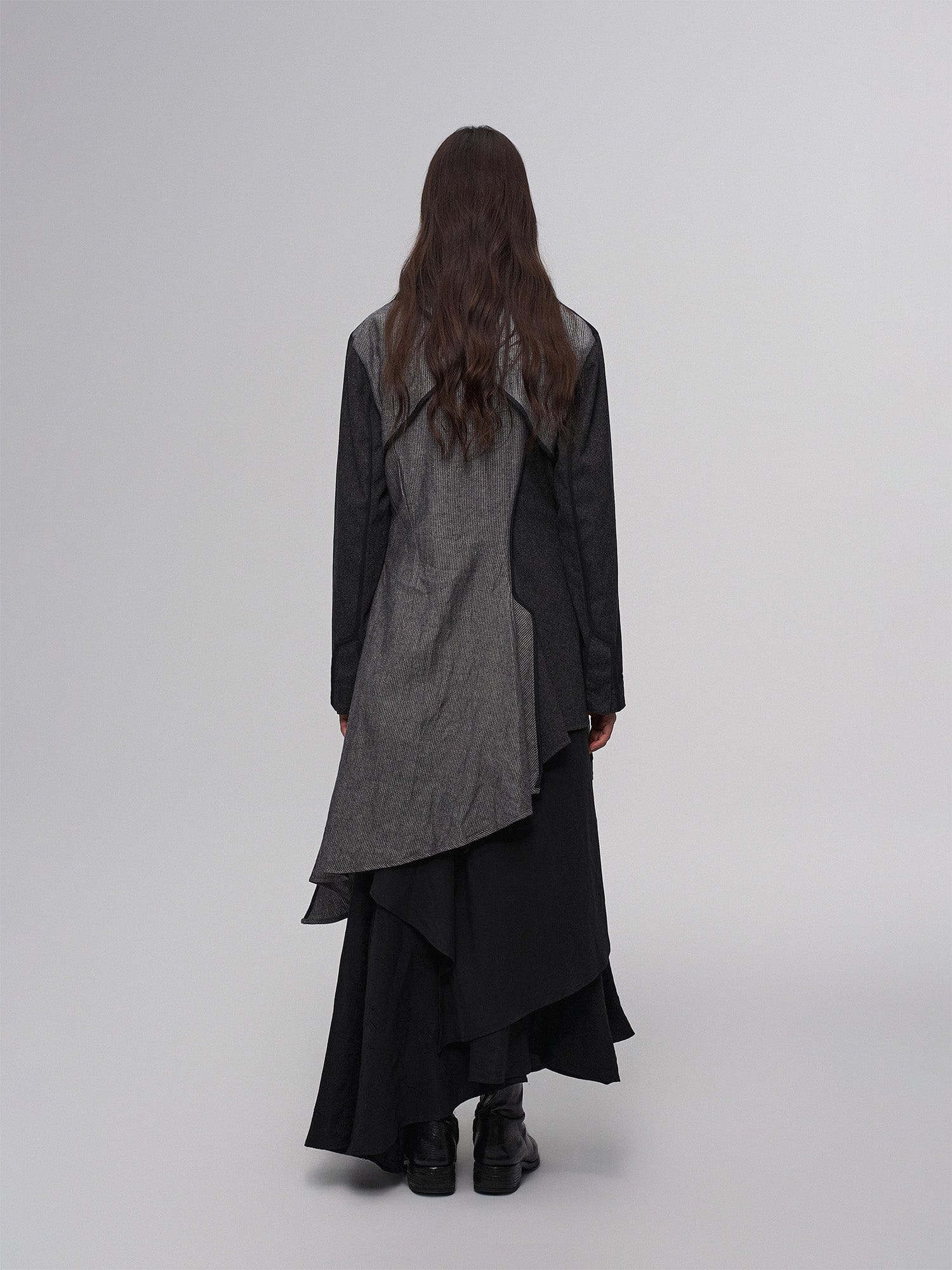 ILNya Nieternite Nifutur Asym Draped-Pleated Panel-Collar Blazer