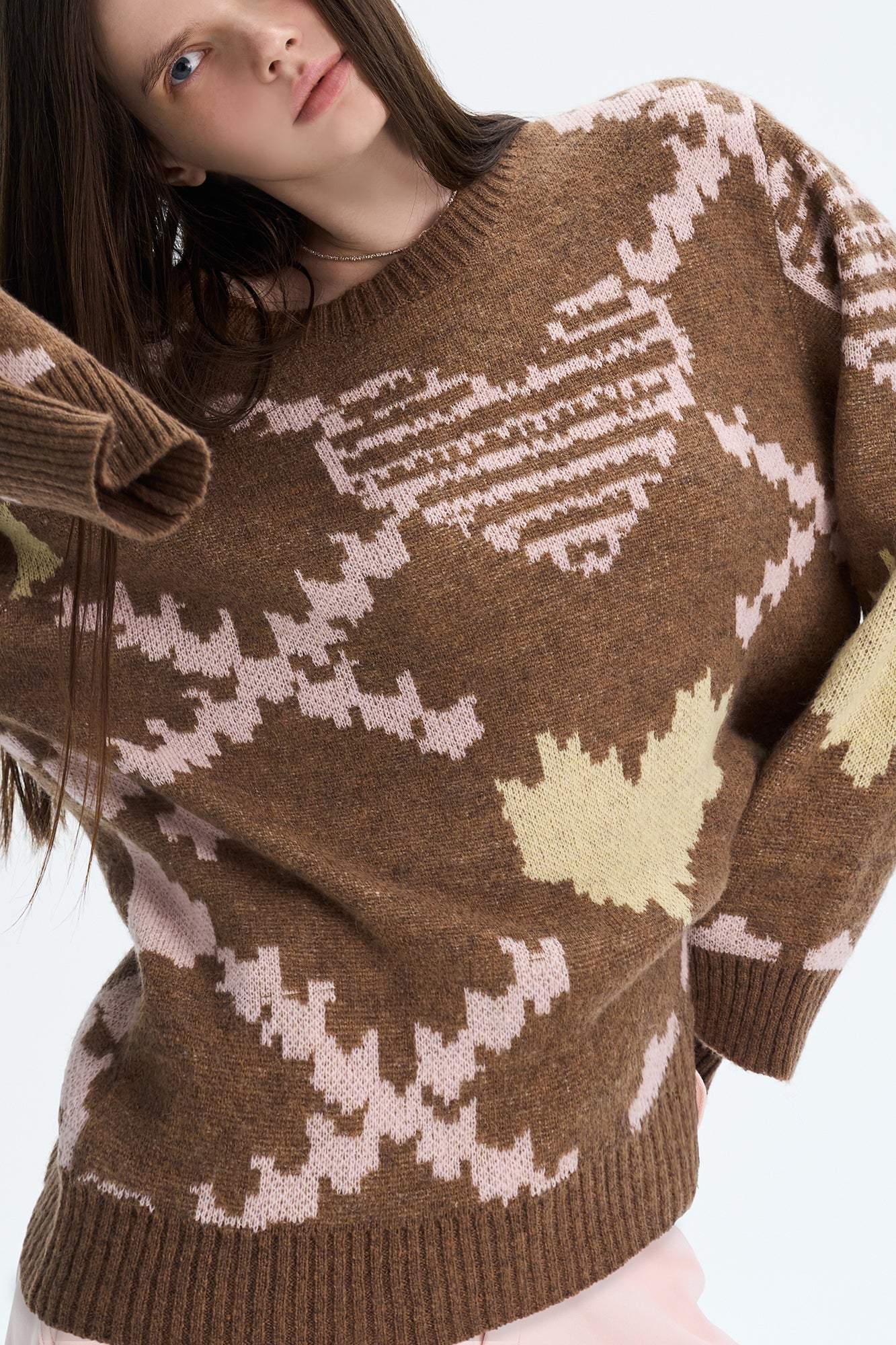 THE NEVERMORE Pixel Heart Jacquard Sweater