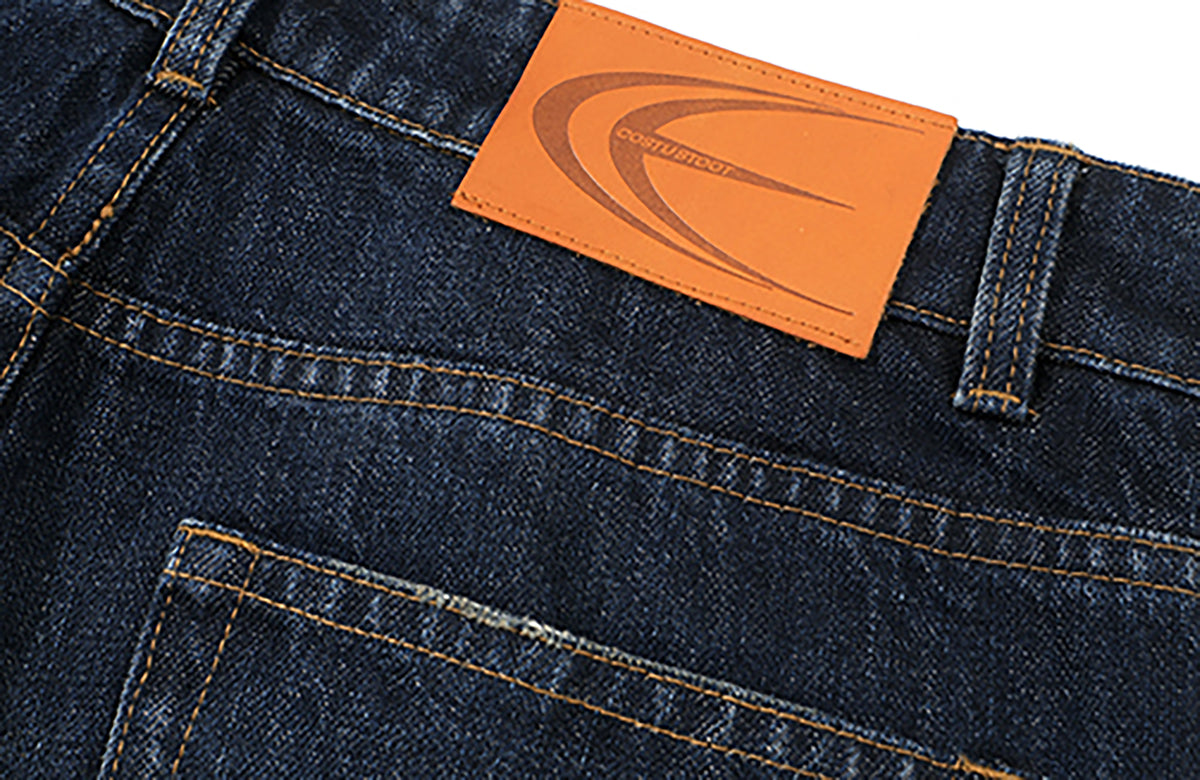 COSTUSTOOT Washed Straight-Leg Jeans