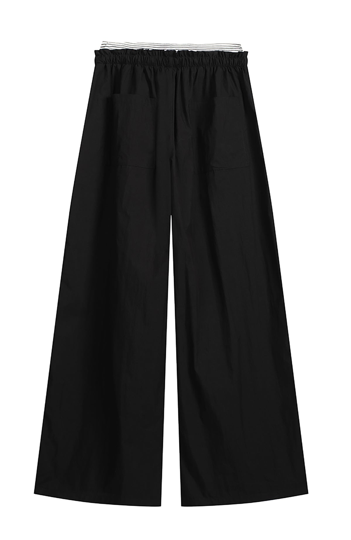 COSTUSTOOT Striped Spliced Wide-Leg Parachute Pants
