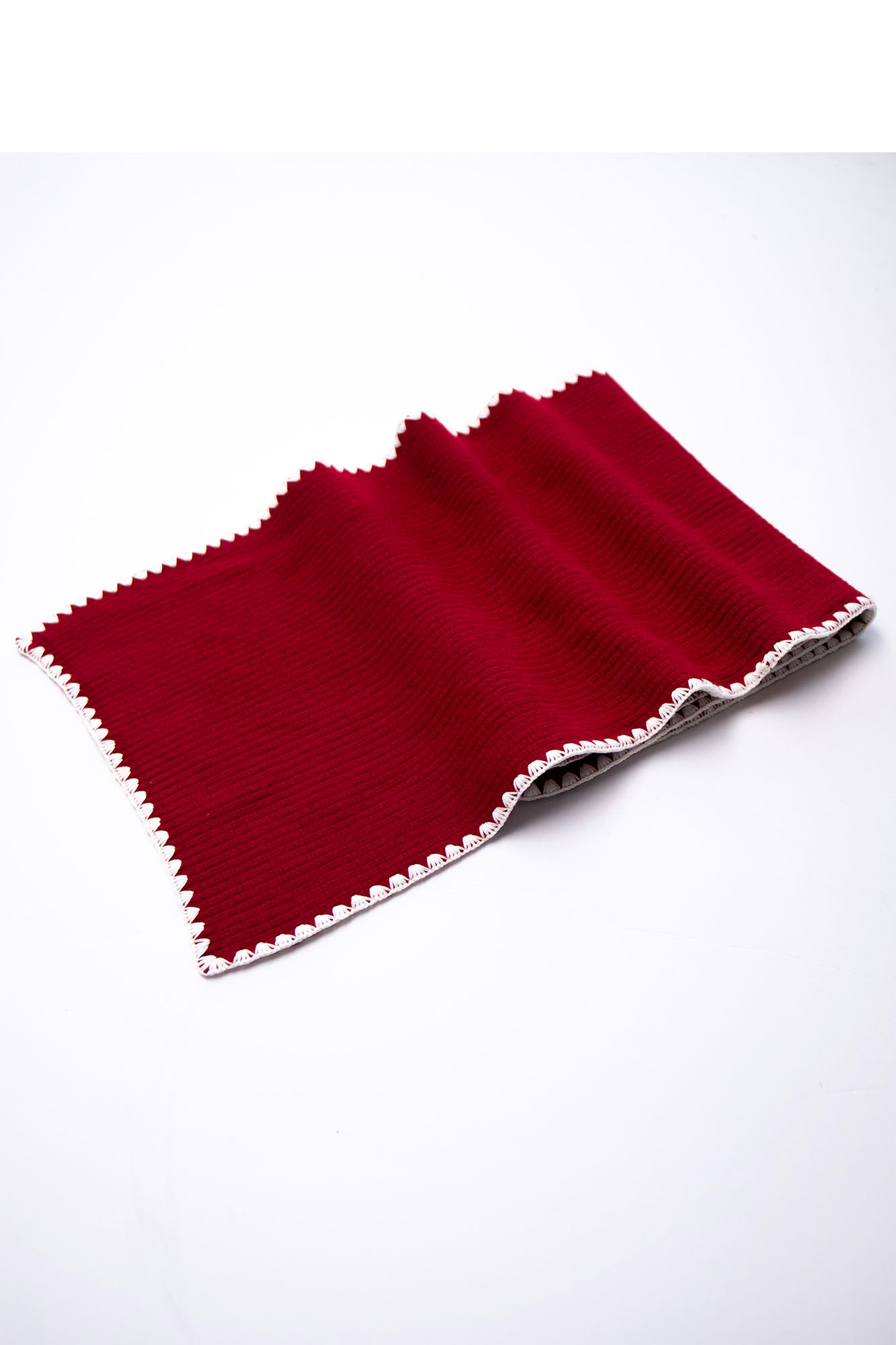 LEONSENSE Contrast-Trim Button Cardigan & Scarf Set