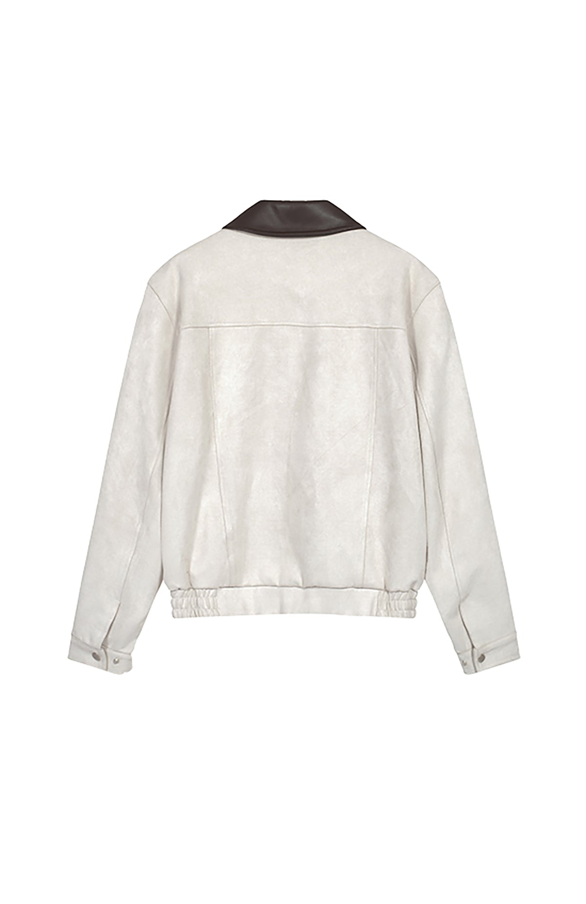 COSTUSTOOT Contrast-Collar Suede Oversized Big-Pocket Jacket