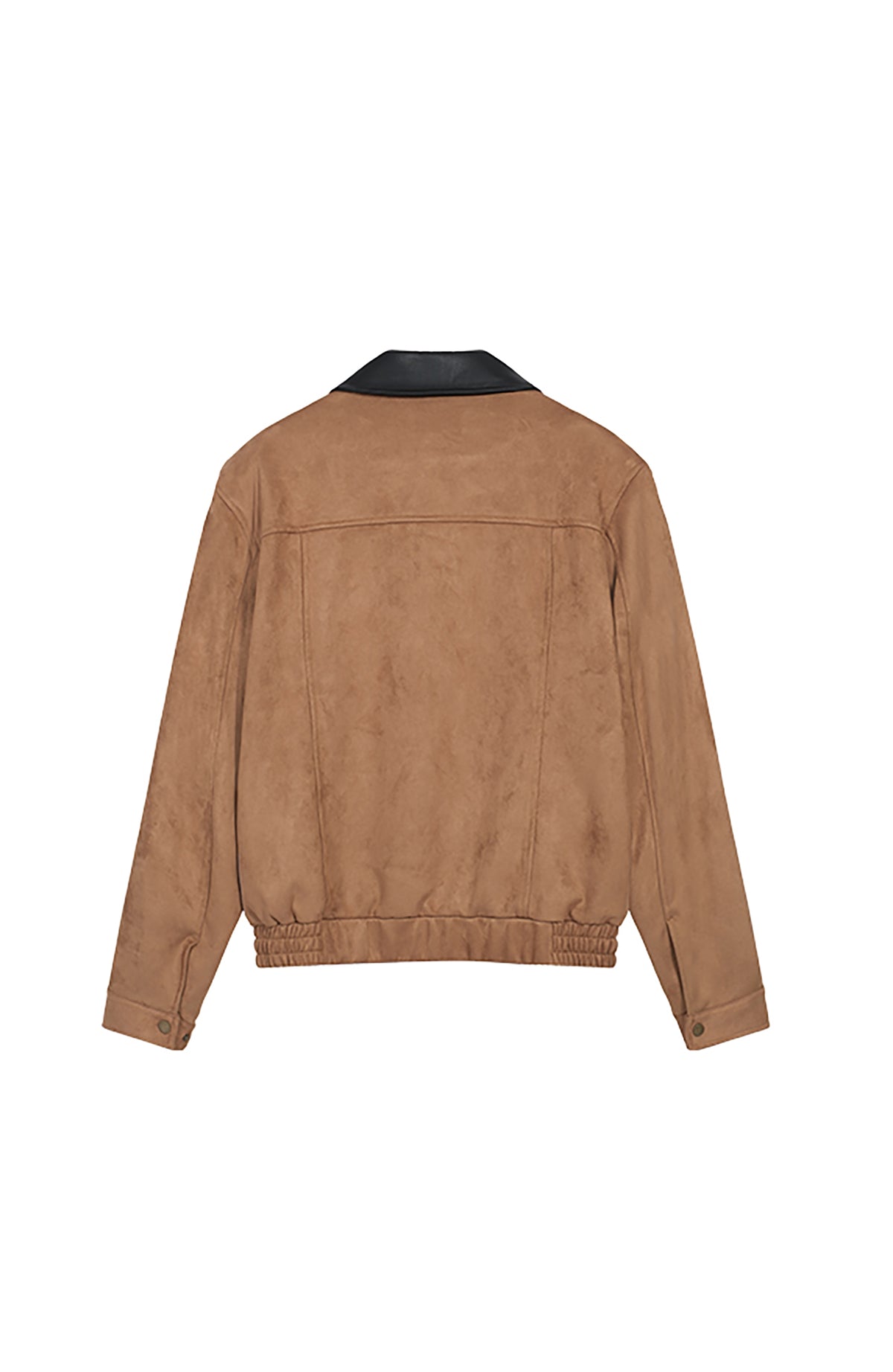 COSTUSTOOT Contrast-Collar Suede Oversized Big-Pocket Jacket