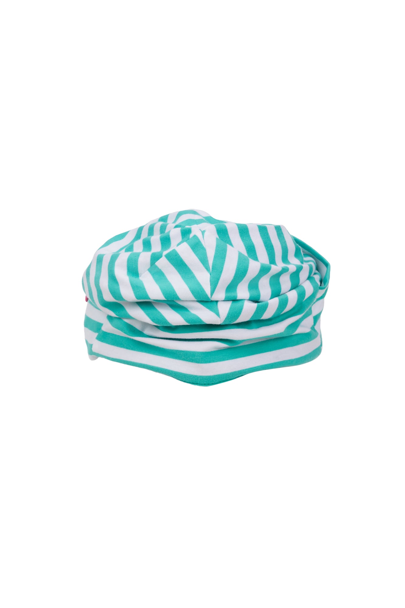 SANB Striped Ruffle Trim Apple Detail Cap