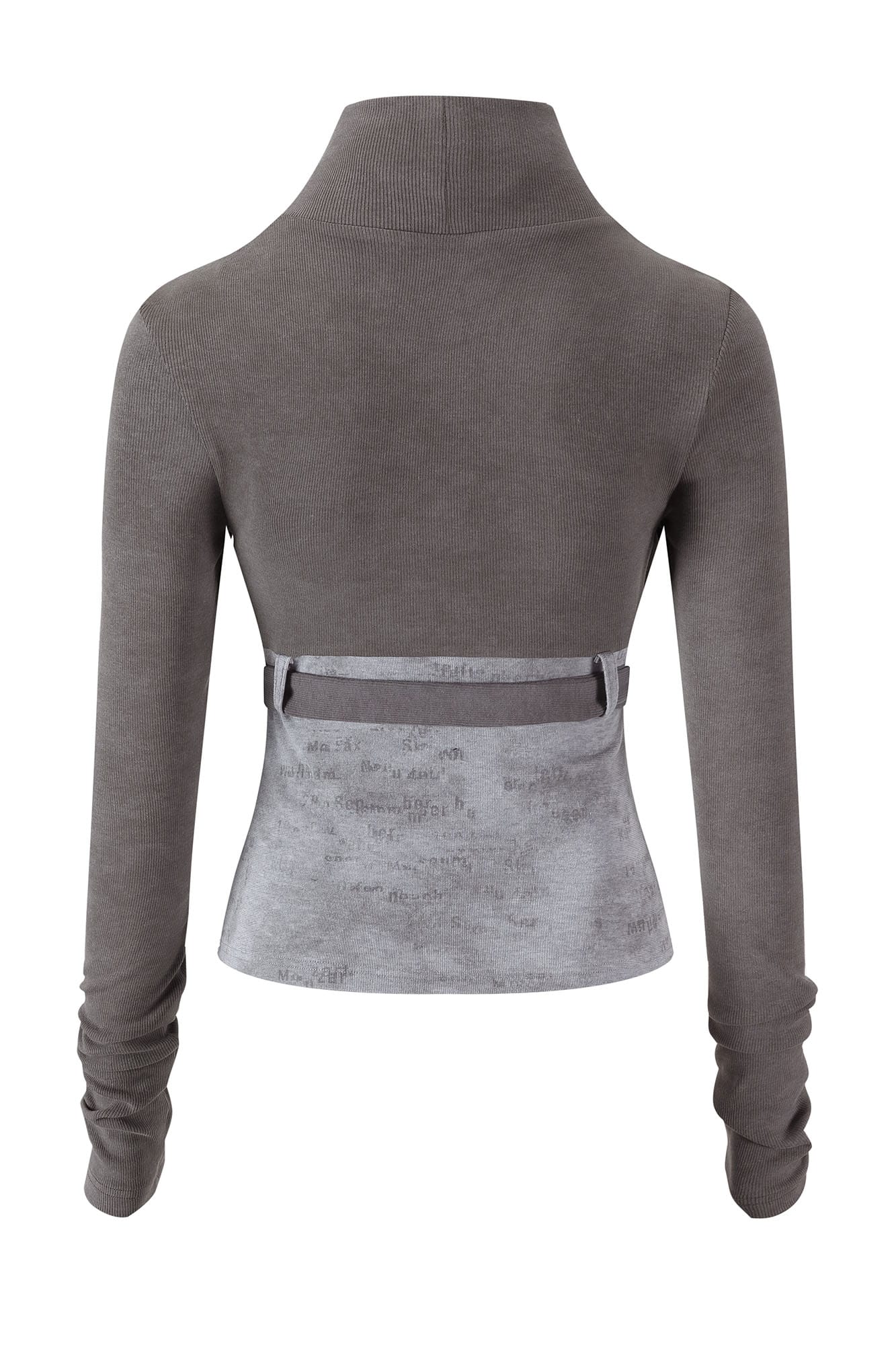 CESTNOUS Faux Layered Belted Long-Sleeve Tee