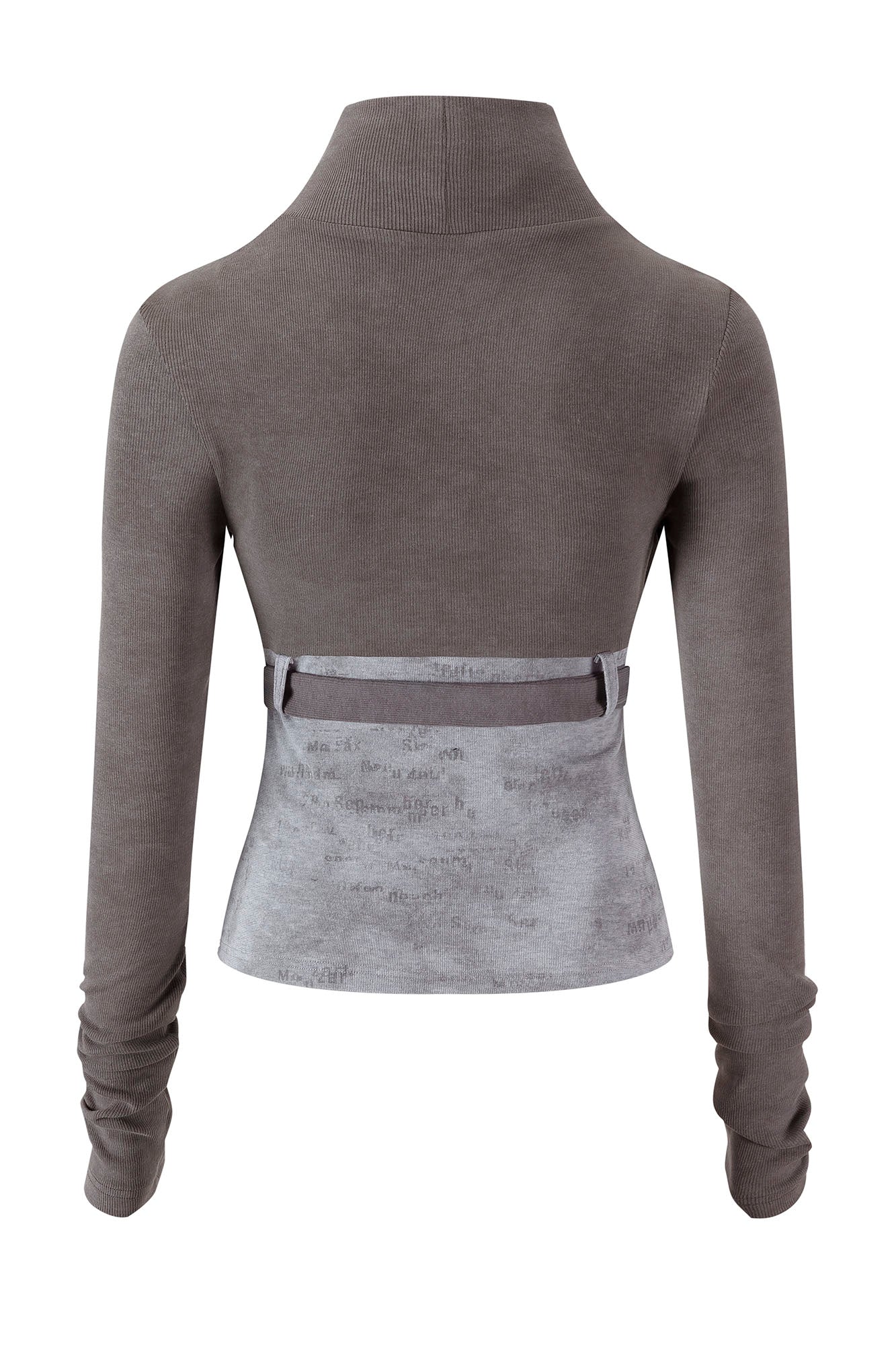 CESTNOUS Faux Layered Belted Long-Sleeve Tee