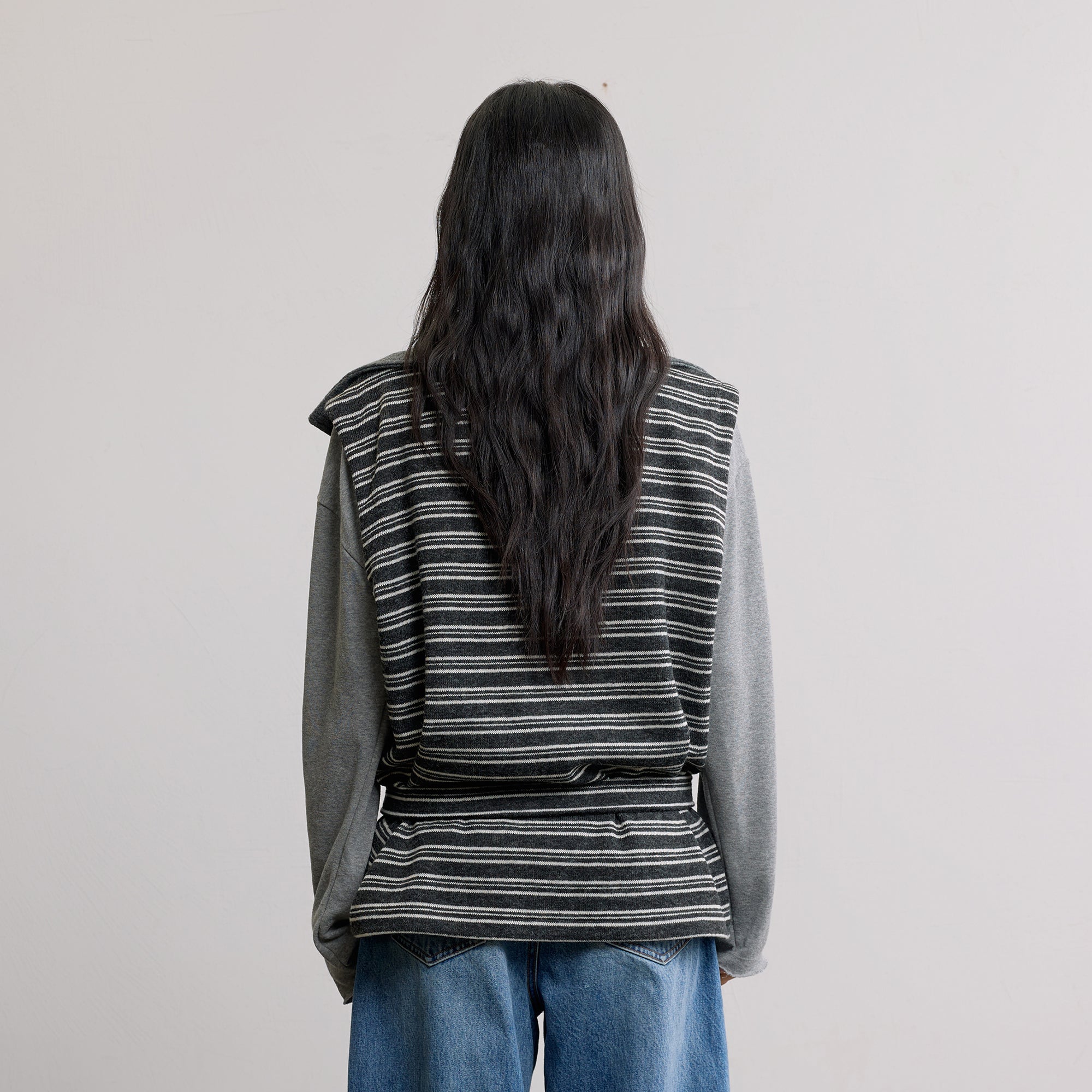 SAME FLOW Belted Reversible Wool-Blend Knit Vest