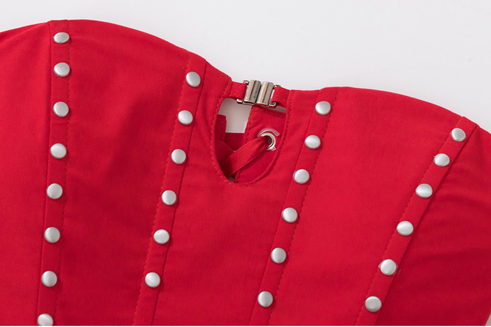 AE30 SAINT Rivets Lace-Up Corset Tube Top