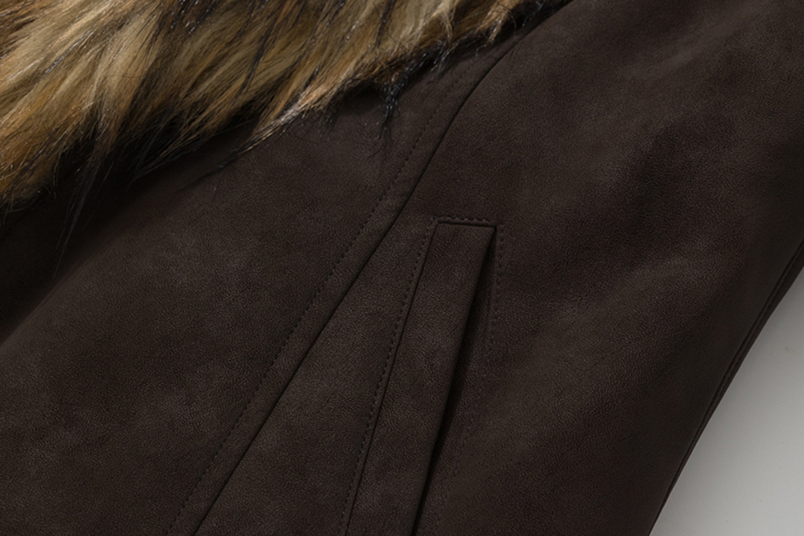 AE30 SAINT Faux Fur Trimmed V-Neck Jacket