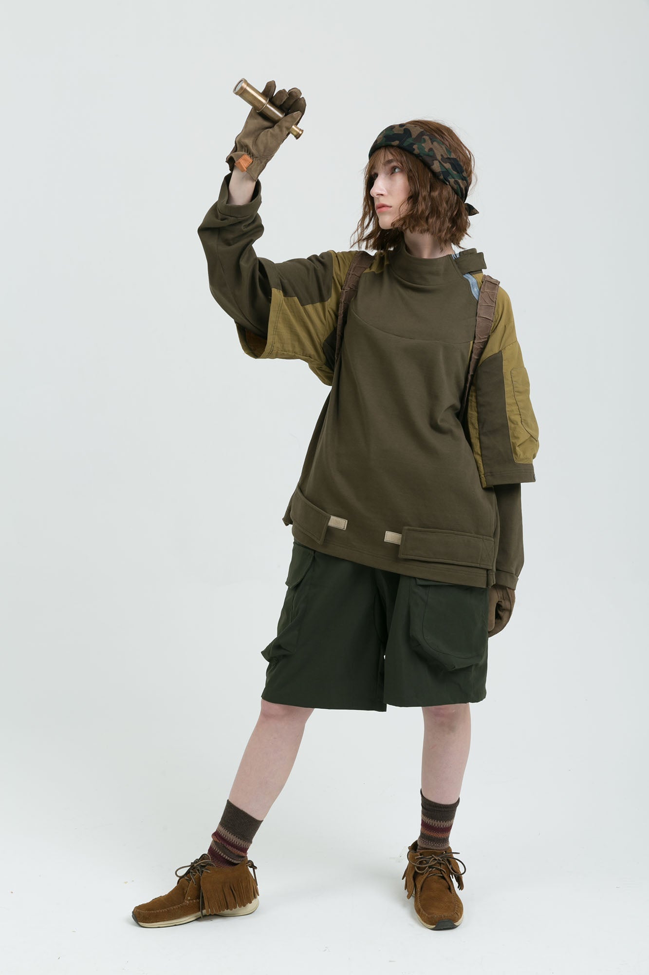 ERROR CODE ROBOT Detachable Sleeve Layered Utility Long-Sleeve Tee