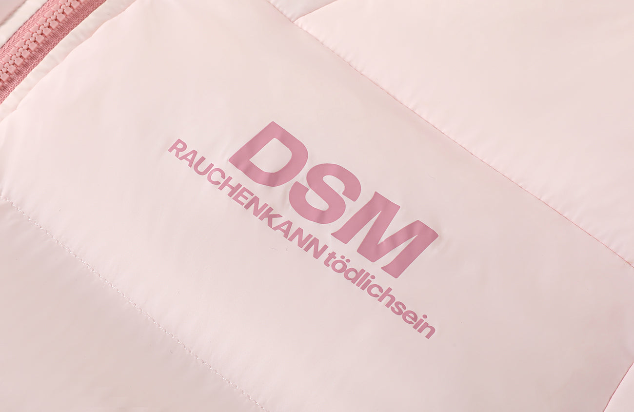 DONSMOKE Wavy Trim Hooded Down Puffer