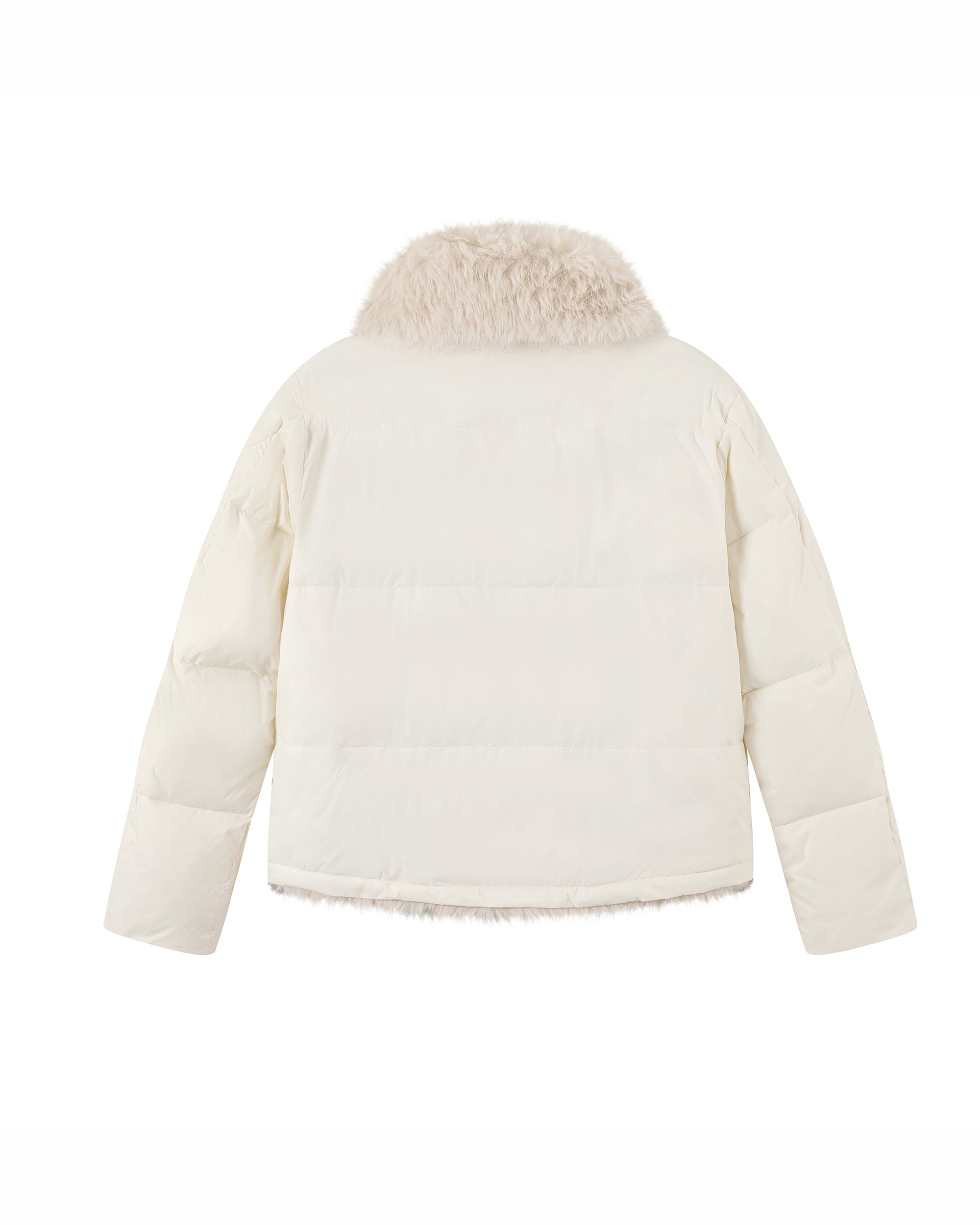 DONSMOKE Modern Fair Isle Faux Fur Lined Puffer Jacket