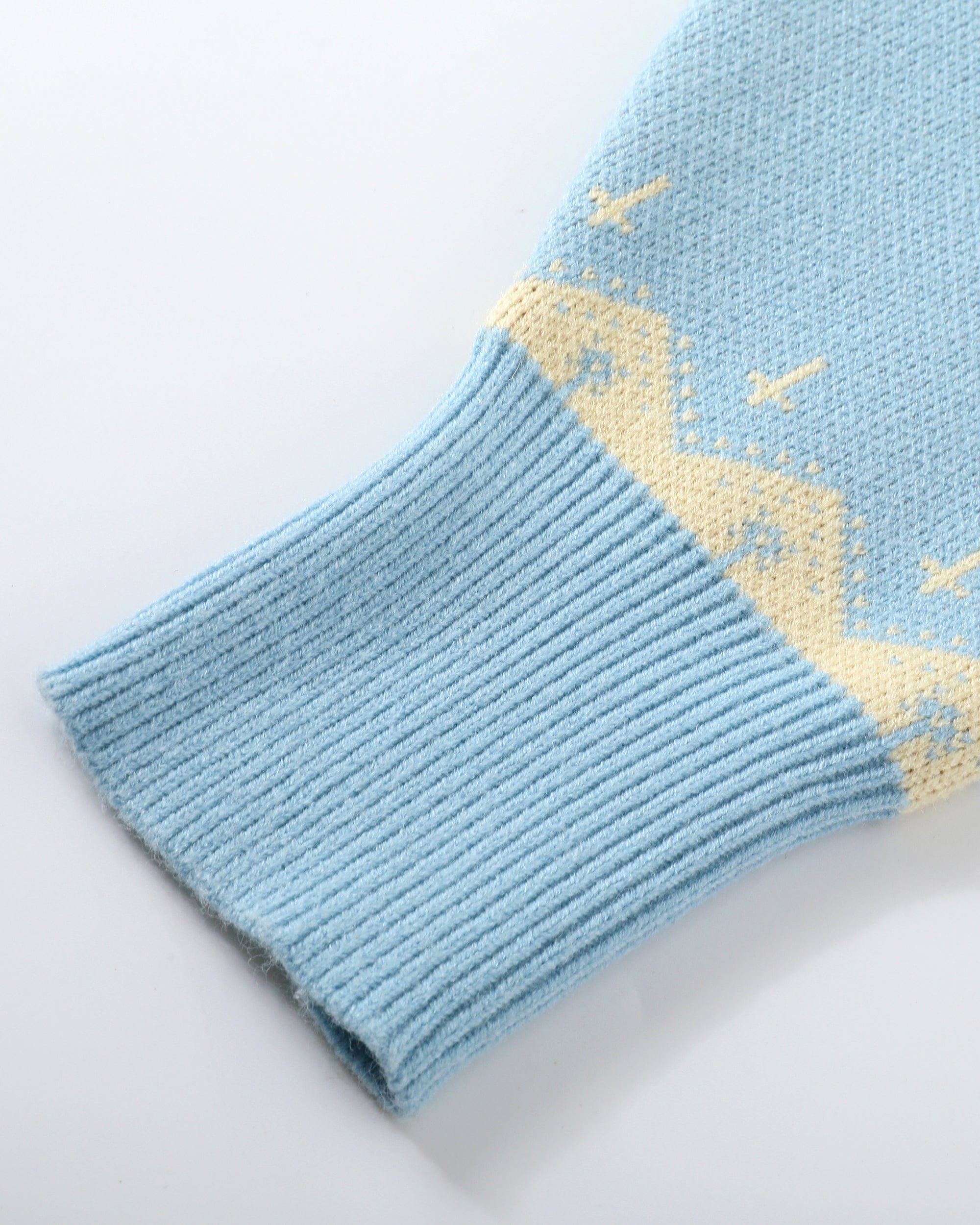 DONSMOKE Retro Fair Isle Pom Zip-Up Hoodie