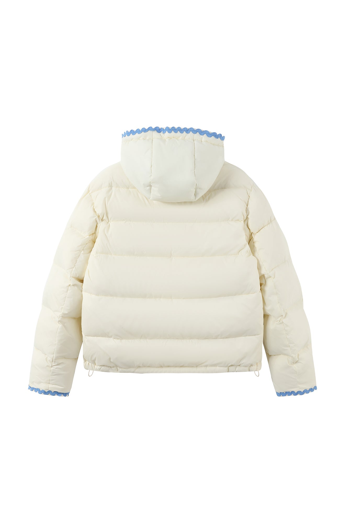 DONSMOKE Wavy Trim Hooded Down Puffer