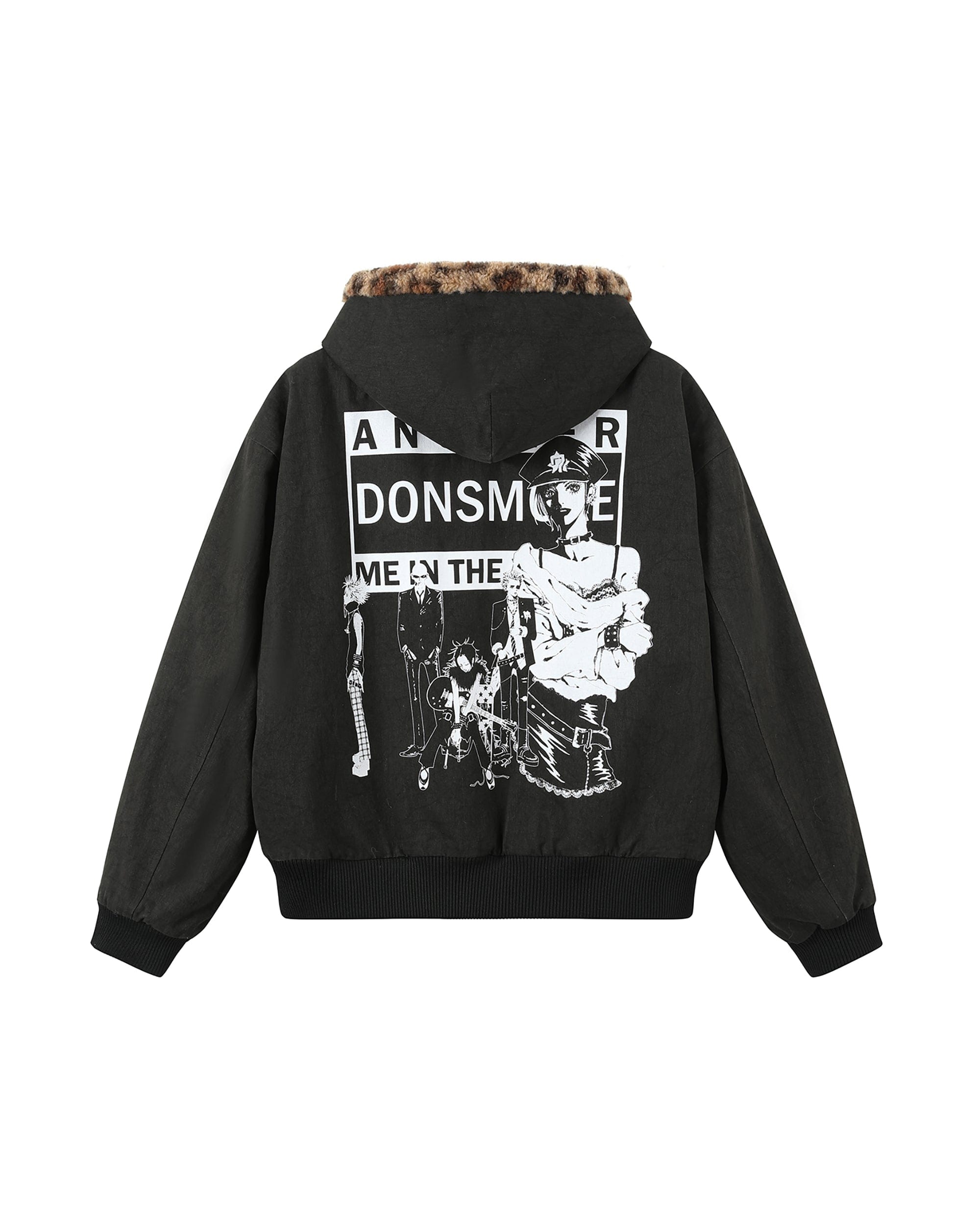 DONSMOKE × NANA Leopard Faux Fur Lined Jacket