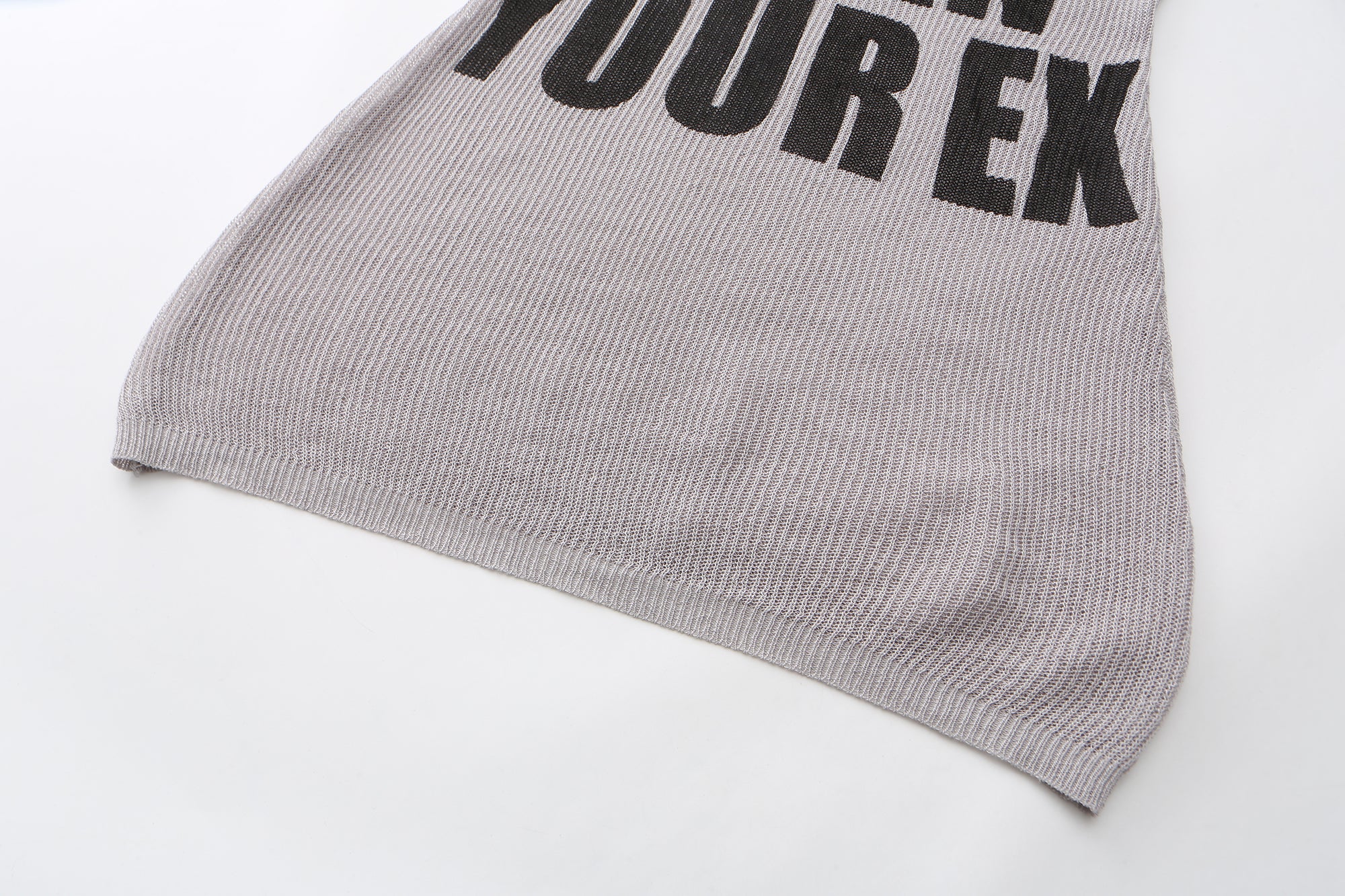 NEVER OFFEND L ANGEL Slogan Full-Print Mesh Halter Dress