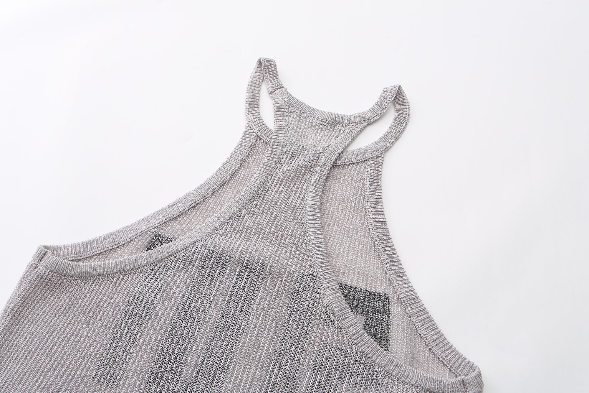 NEVER OFFEND L ANGEL Slogan Full-Print Mesh Halter Dress