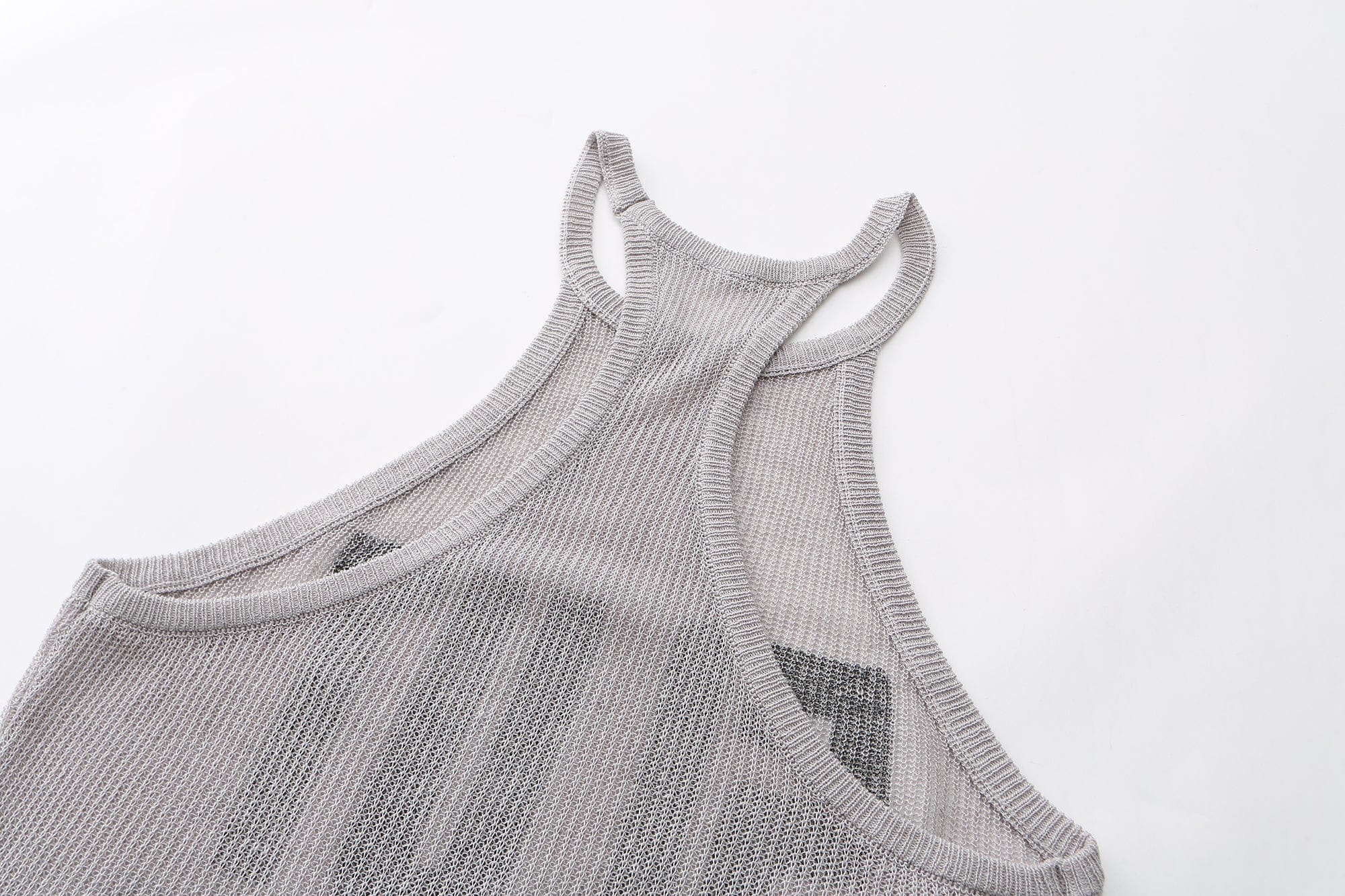 NEVER OFFEND L ANGEL Slogan Full-Print Mesh Halter Dress