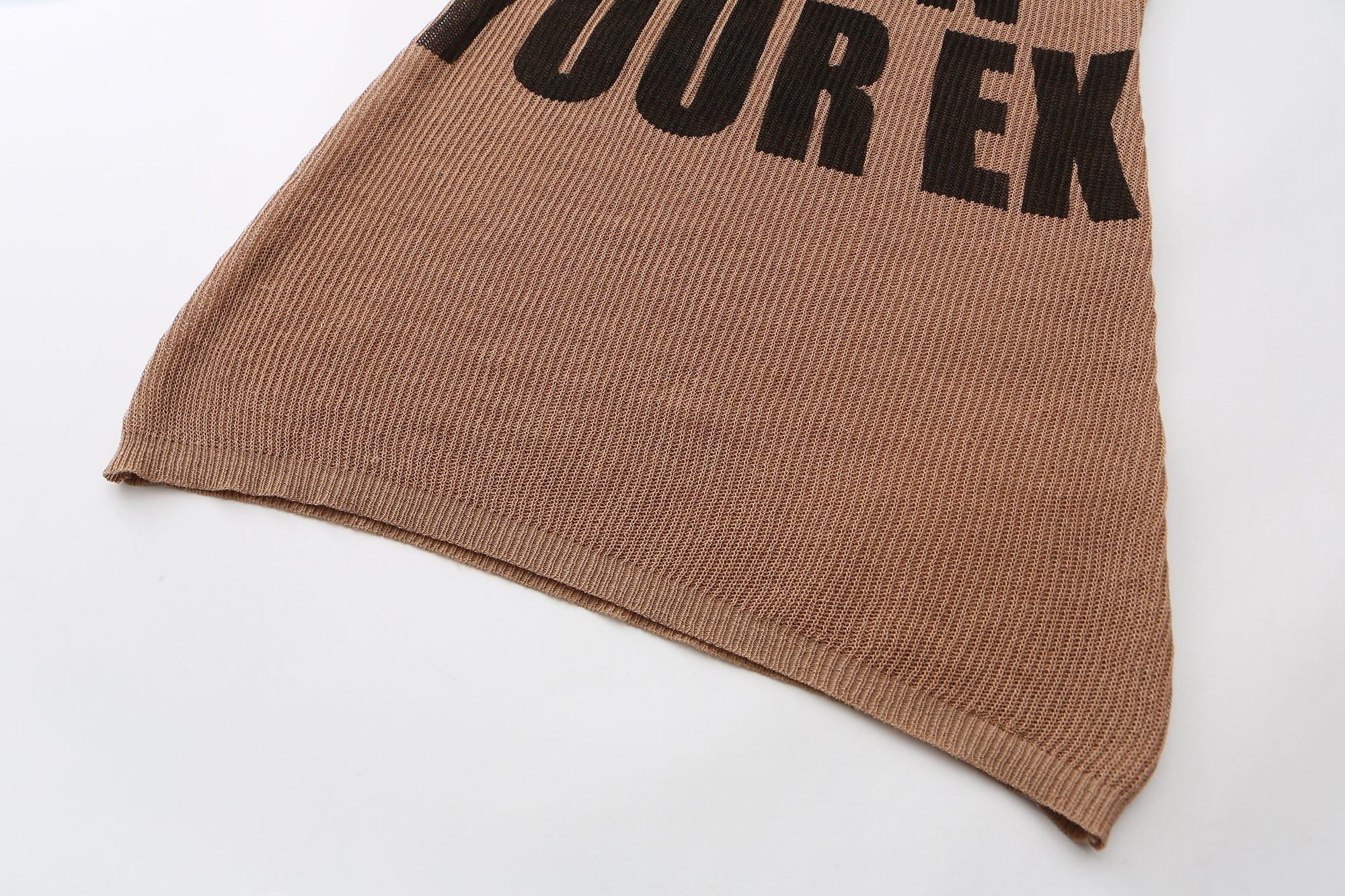 NEVER OFFEND L ANGEL Slogan Full-Print Mesh Halter Dress