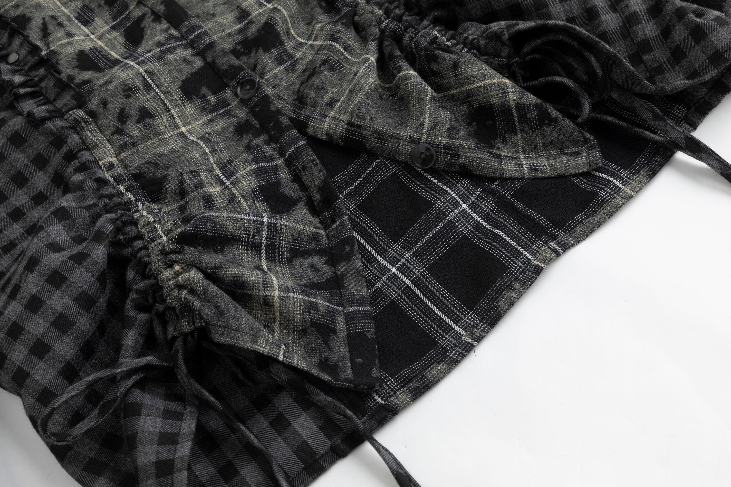 CESTNOUS Ruched Ruffle Spliced Shirt