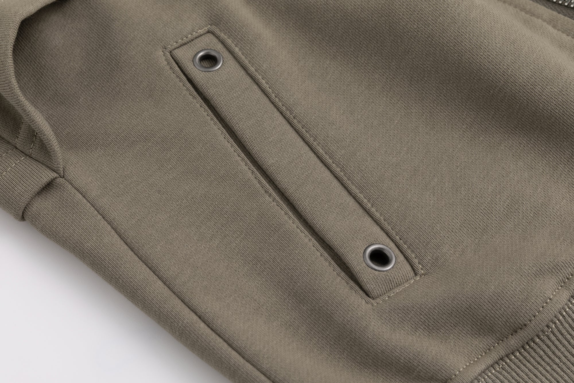 CESTNOUS Punk Metal-Button Napoleon Zip-Up Hoodie