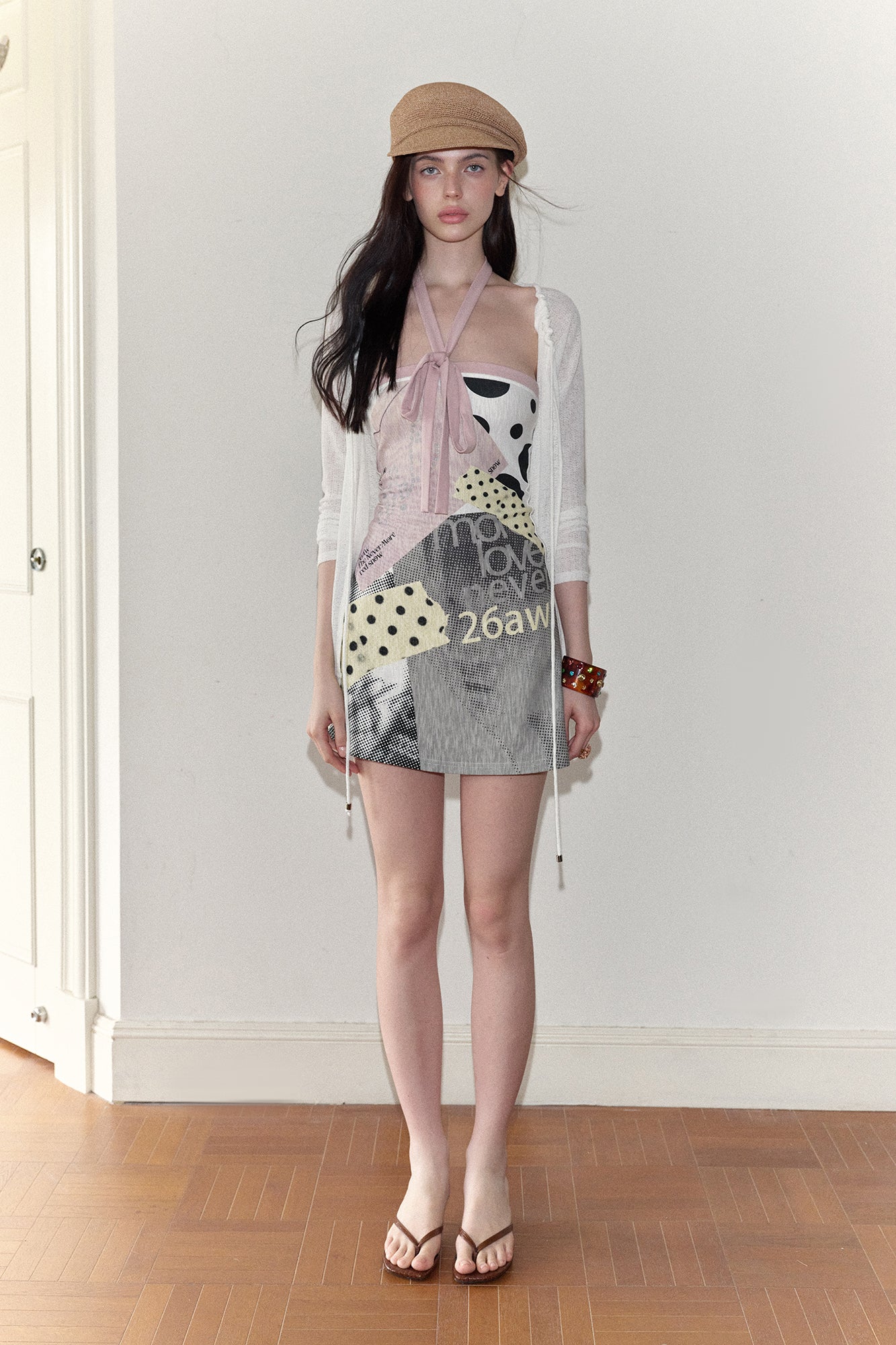 THE NEVERMORE Reversible Sheer Drawstring Cardigan