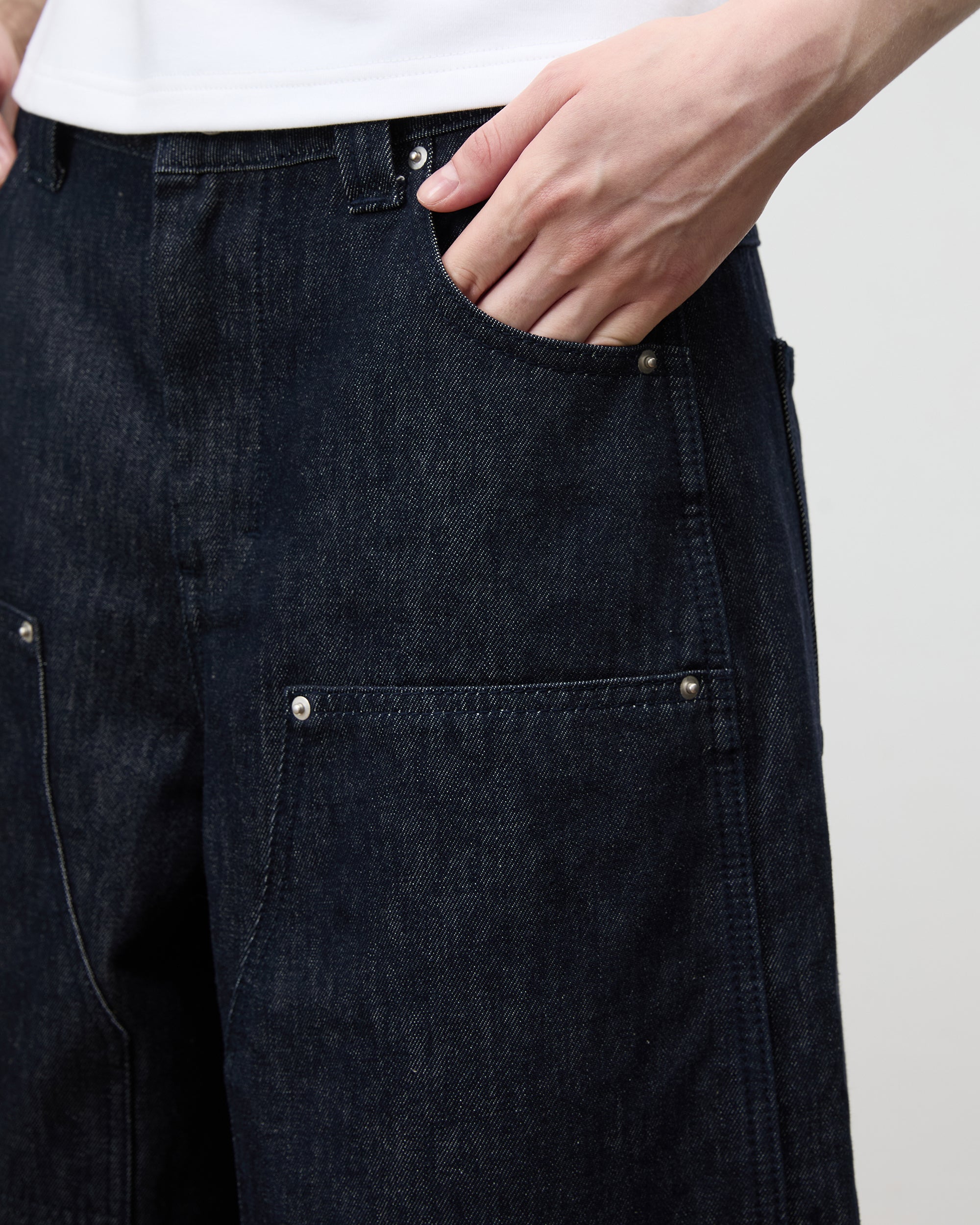 COMMAND N Utility Curved Denim Pants