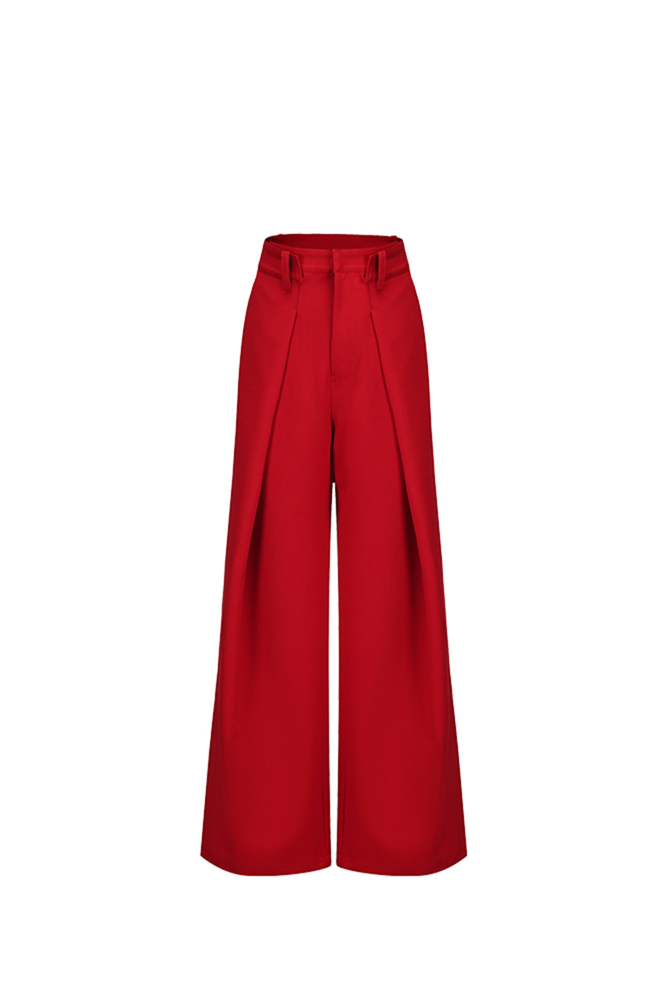 VANN VALRENCE Pleated Front Wide-Leg Trousers