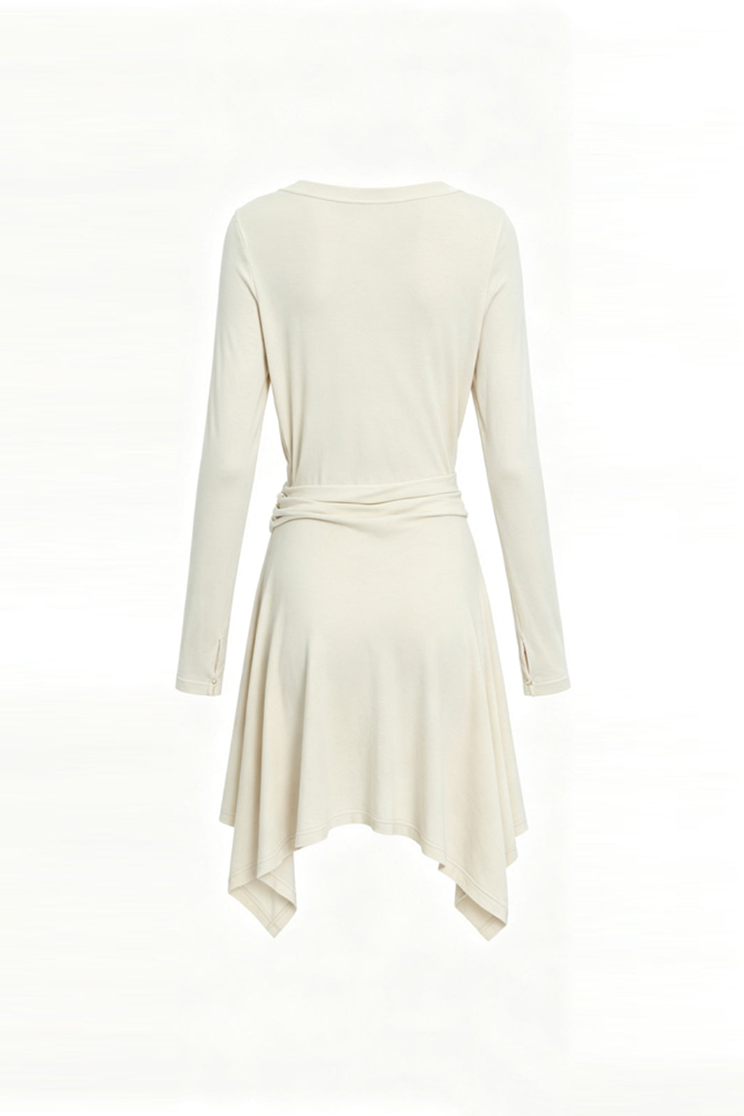 FAYCHUI Studded Crossover Long-Sleeve Dress