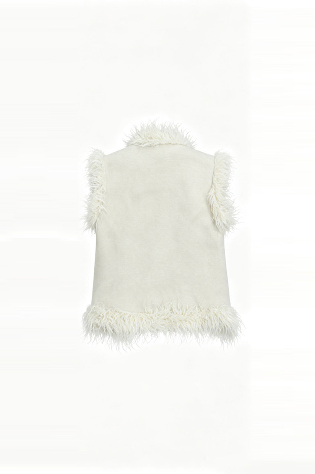 FAYCHUI Faux Fur Trim Button Vest