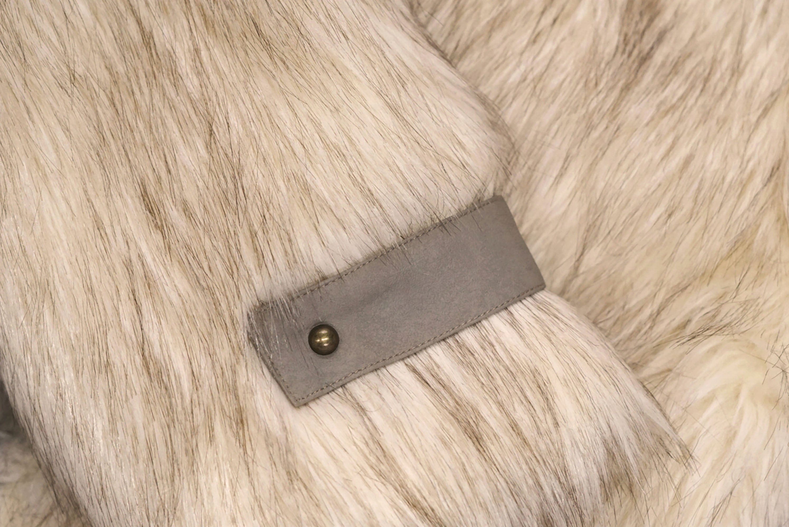 CESTNOUS Detachable Hem Spliced Faux Fur Jacket