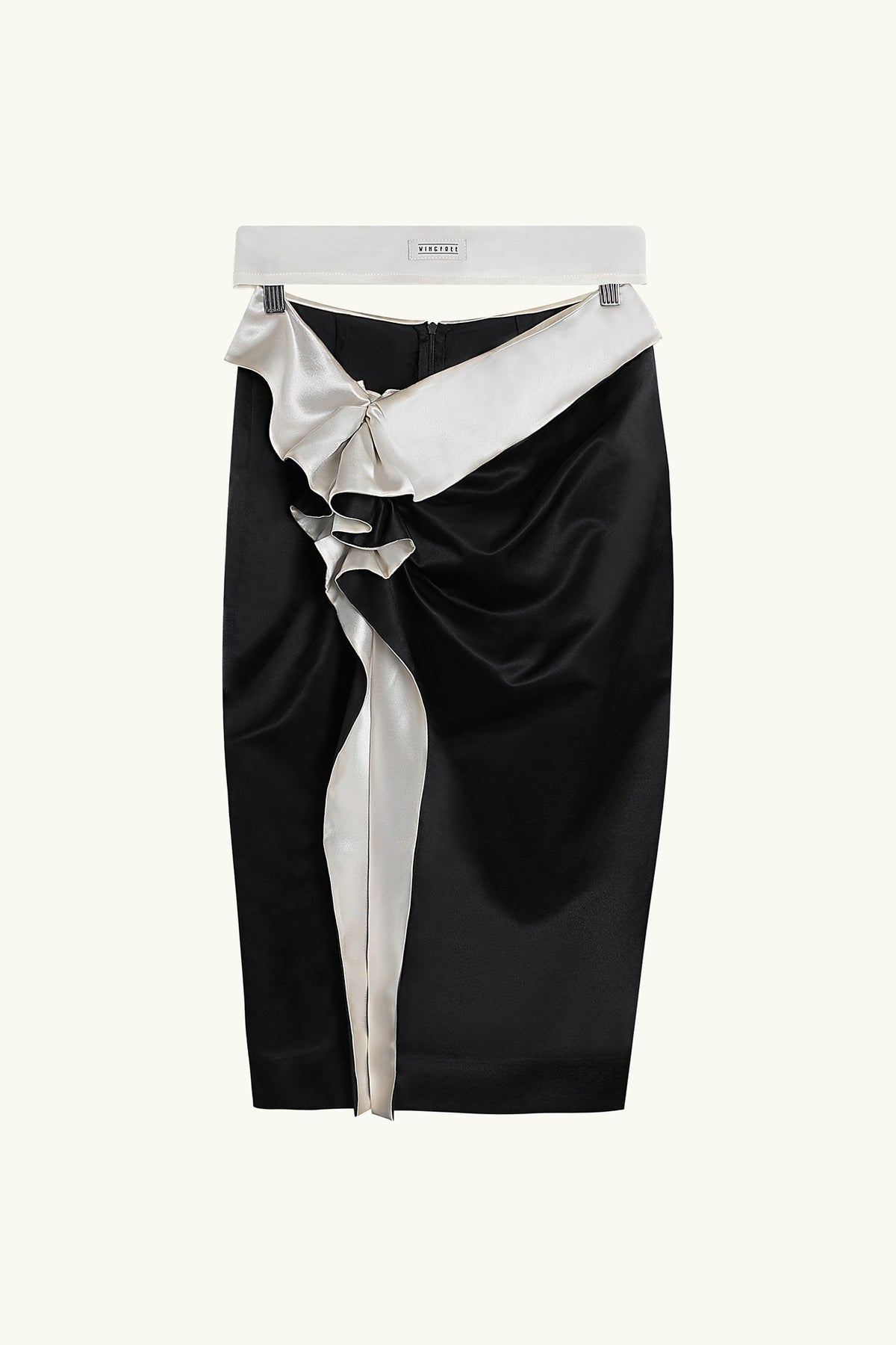 WINGFREE Ruffle Draped Wrap Midi Skirt
