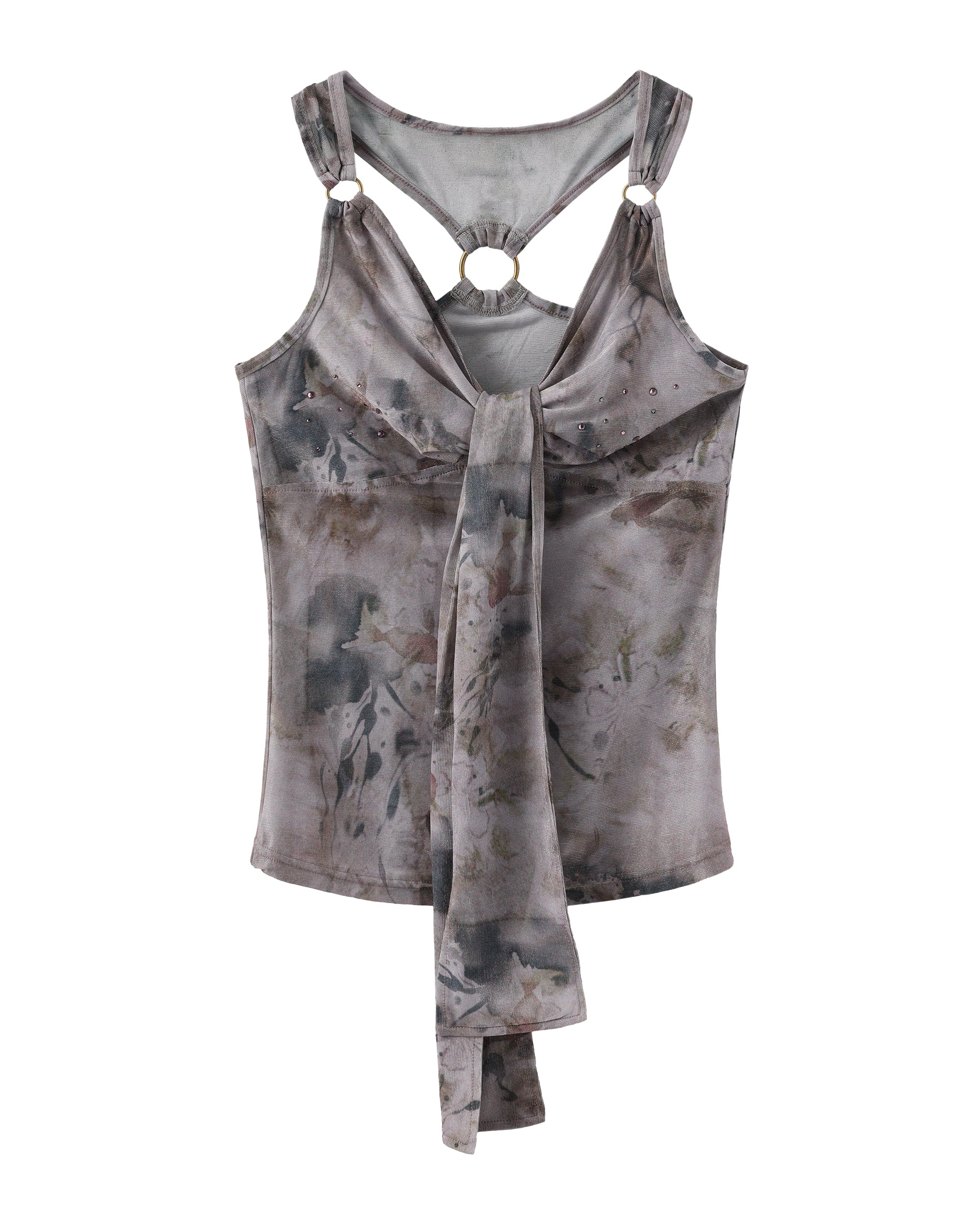 JIUWU PARK Tie-Dye Ring Halter Cami